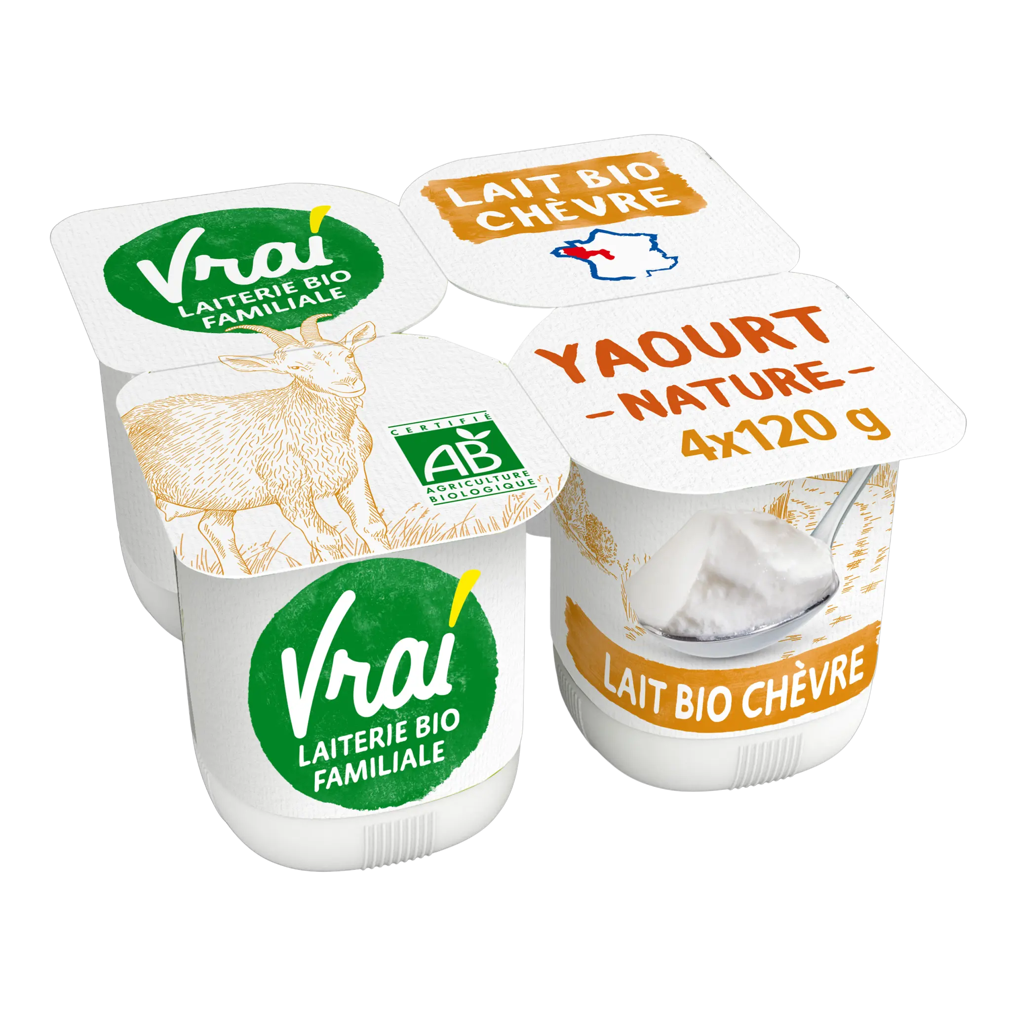 VRAI Yaourt au lait de chèvre nature bio