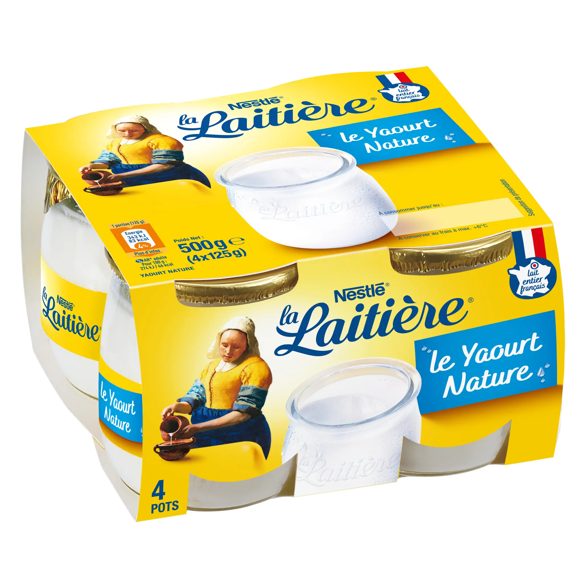 LA LAITIERE Yaourt au lait entier nature