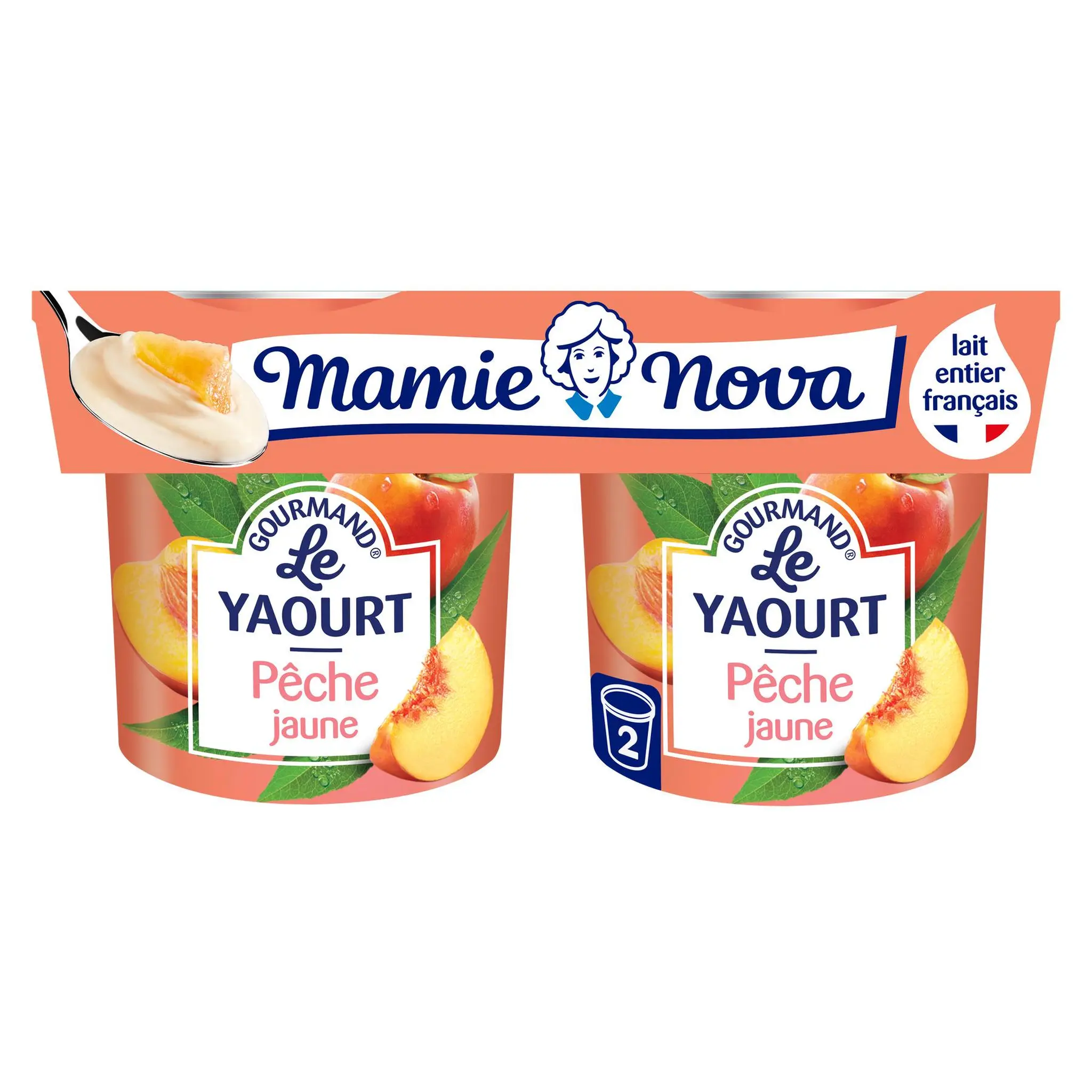 MAMIE NOVA Gourmand Le yaourt aromatisé pêche jaune