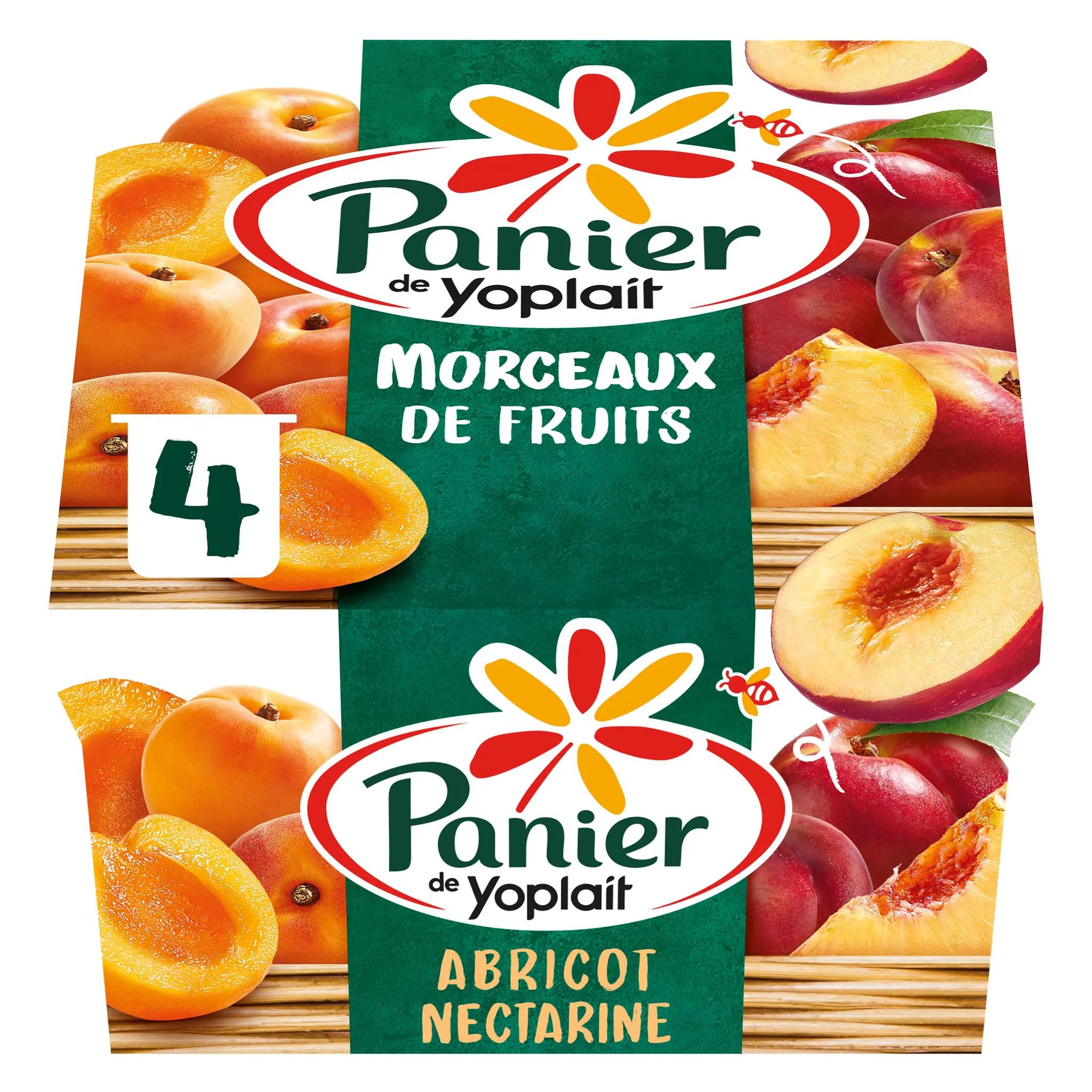 PANIER DE YOPLAIT Yaourt aux fruits abricot et nectarine avec morceaux