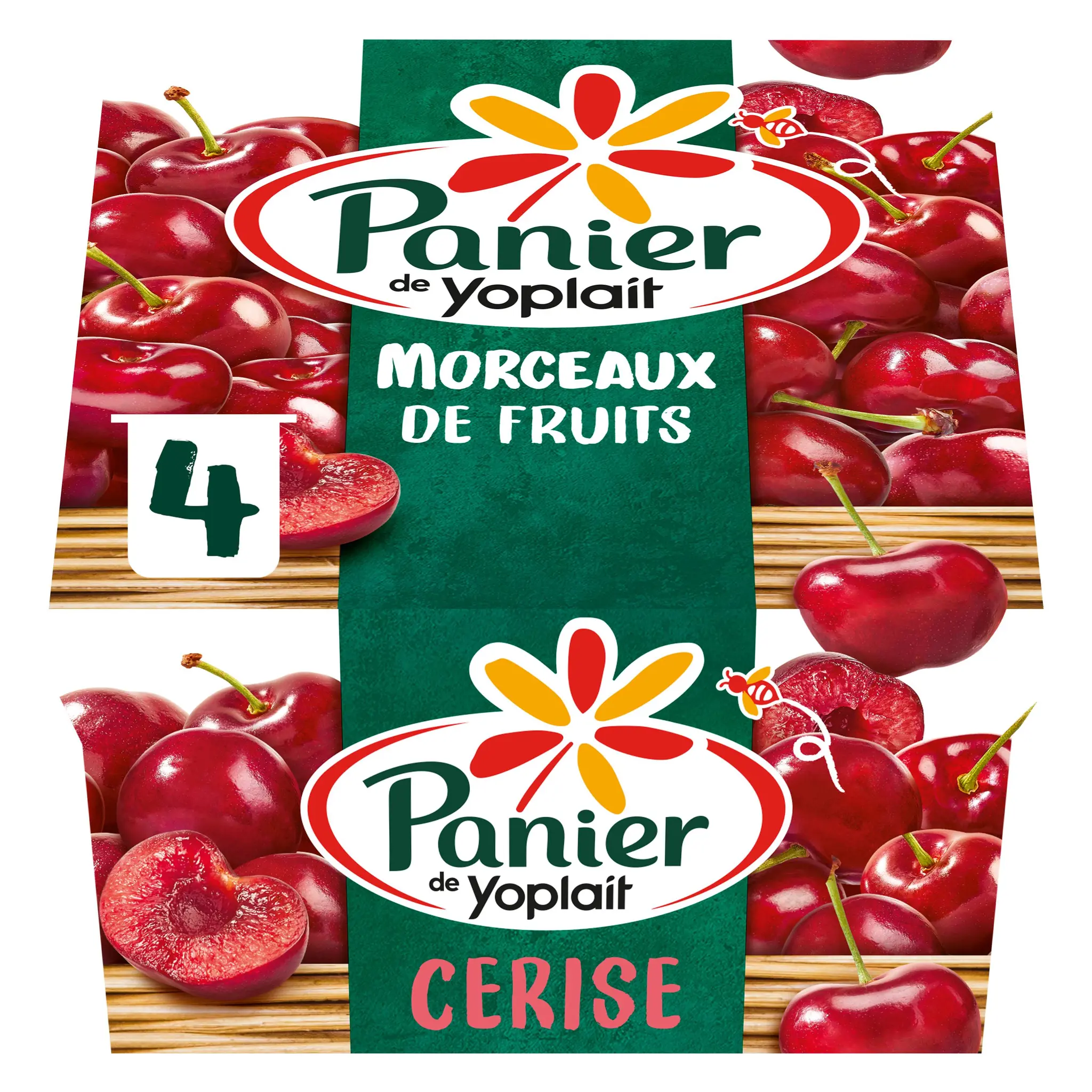 PANIER DE YOPLAIT Yaourt à la cerise avec morceaux