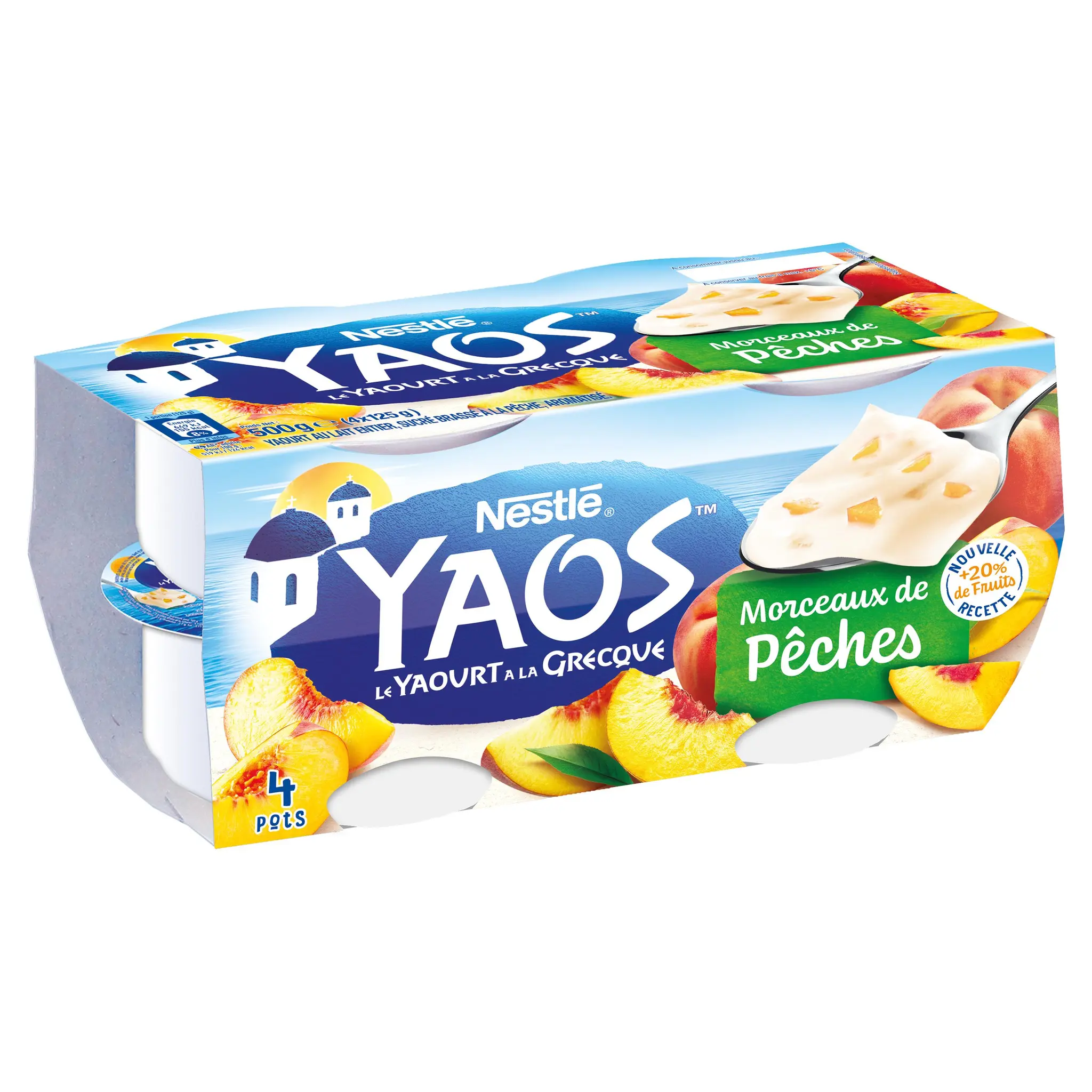 YAOS Yaourt à la grecque aux morceaux de pêches