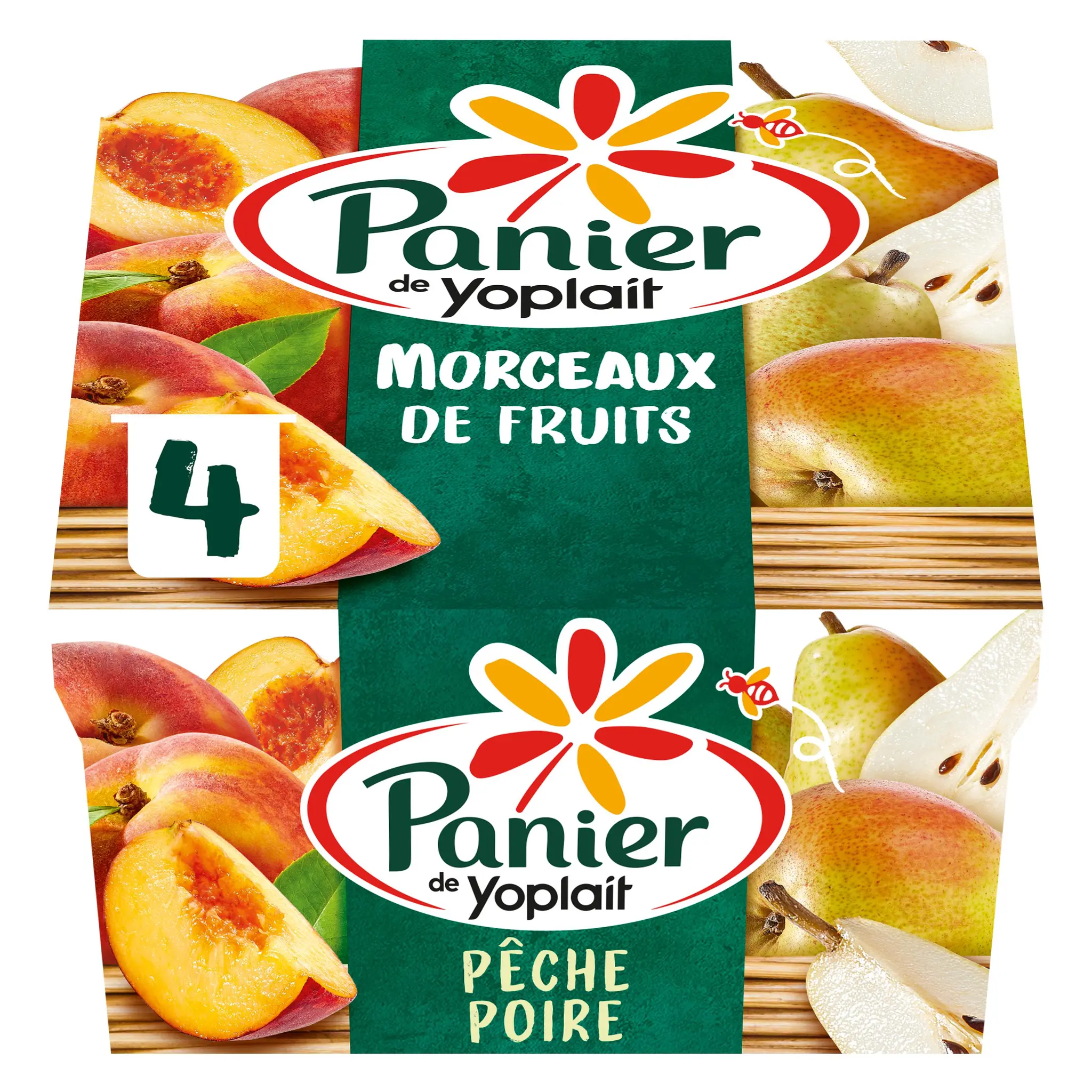 PANIER DE YOPLAIT Yaourt pêche et poire avec morceaux