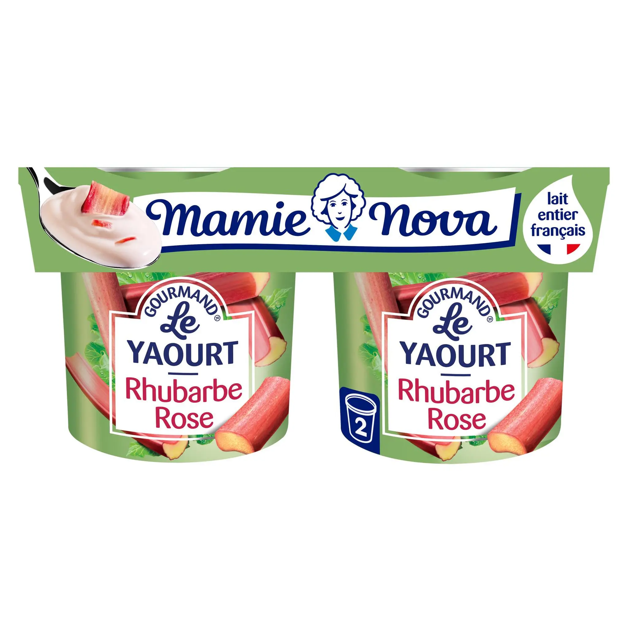MAMIE NOVA Gourmand Le yaourt aromatisé rhubarbe rose