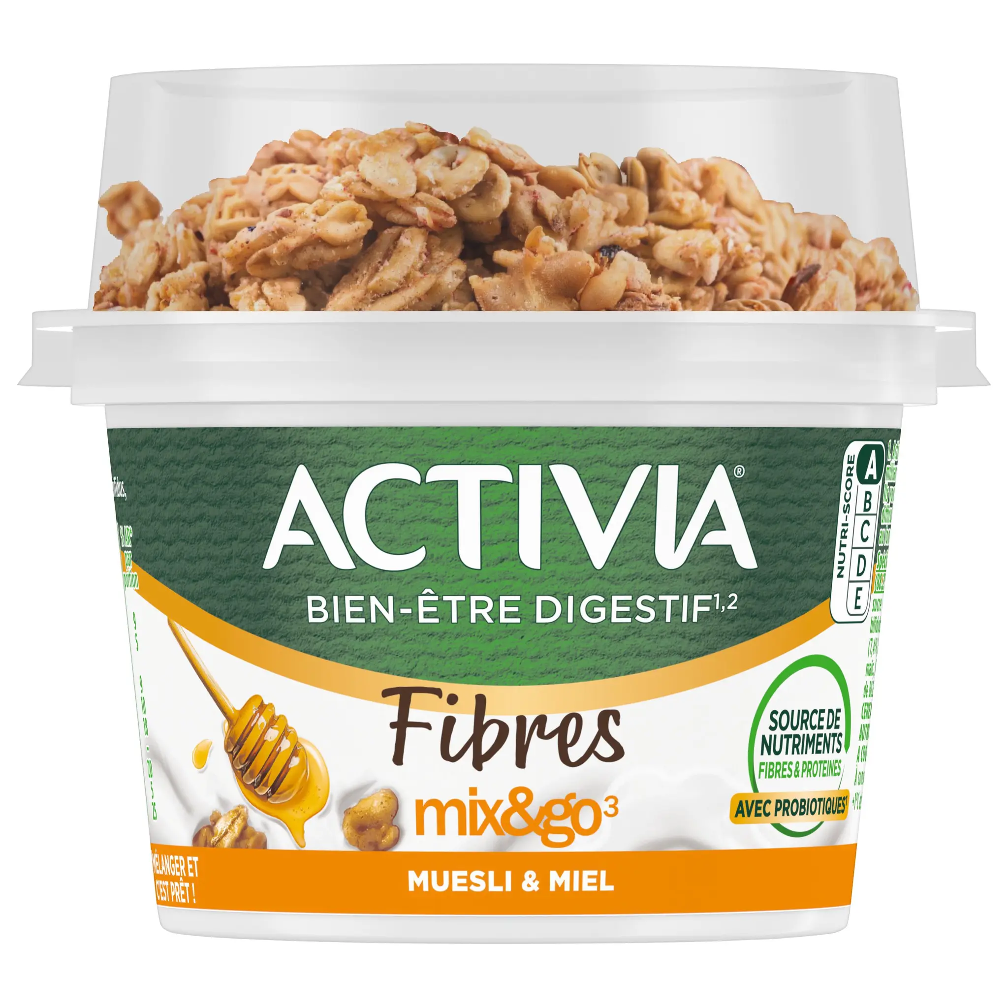ACTIVIA Probiotiques - Yaourt au bifidus mix&go muesli amandes quinoa et graines de chia