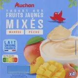 AUCHAN Les mixés - Yaourt brassé à la mangue-abricot-nectarine