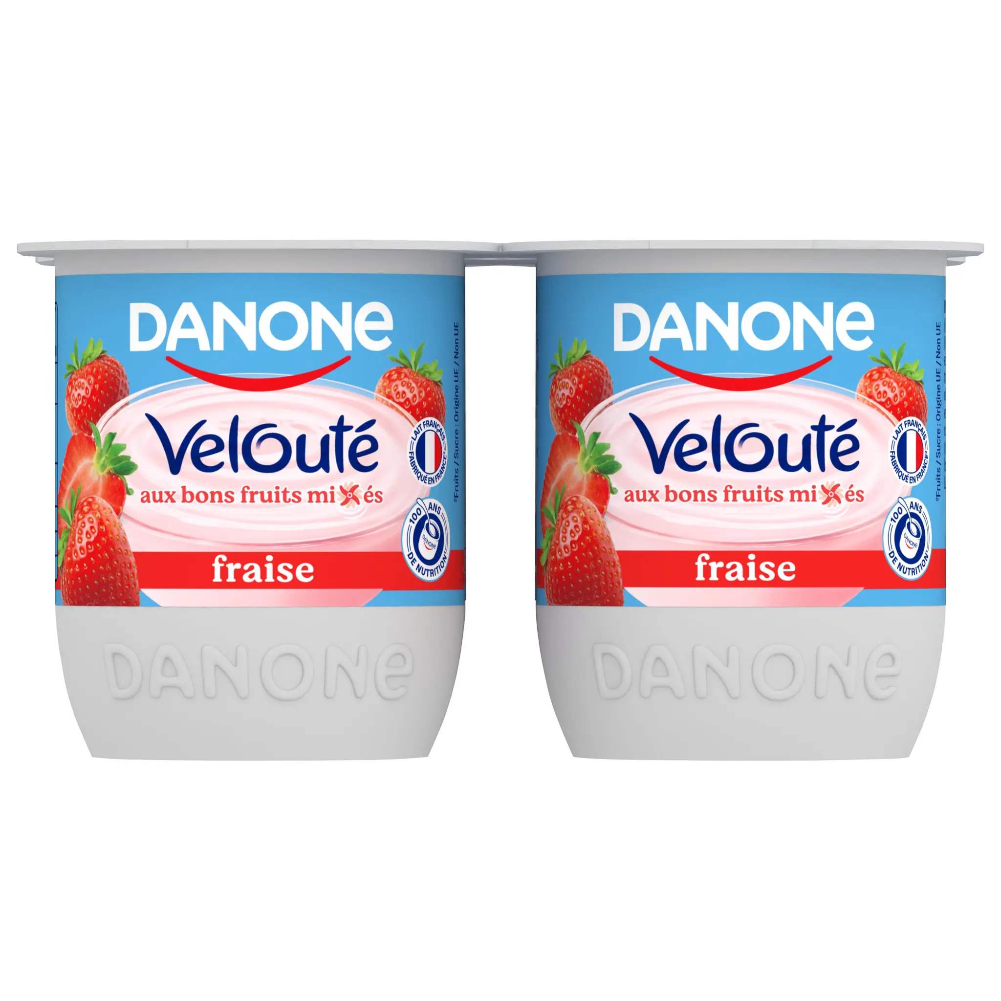 DANONE Velouté Yaourt brassé aux fruits mixés fraise