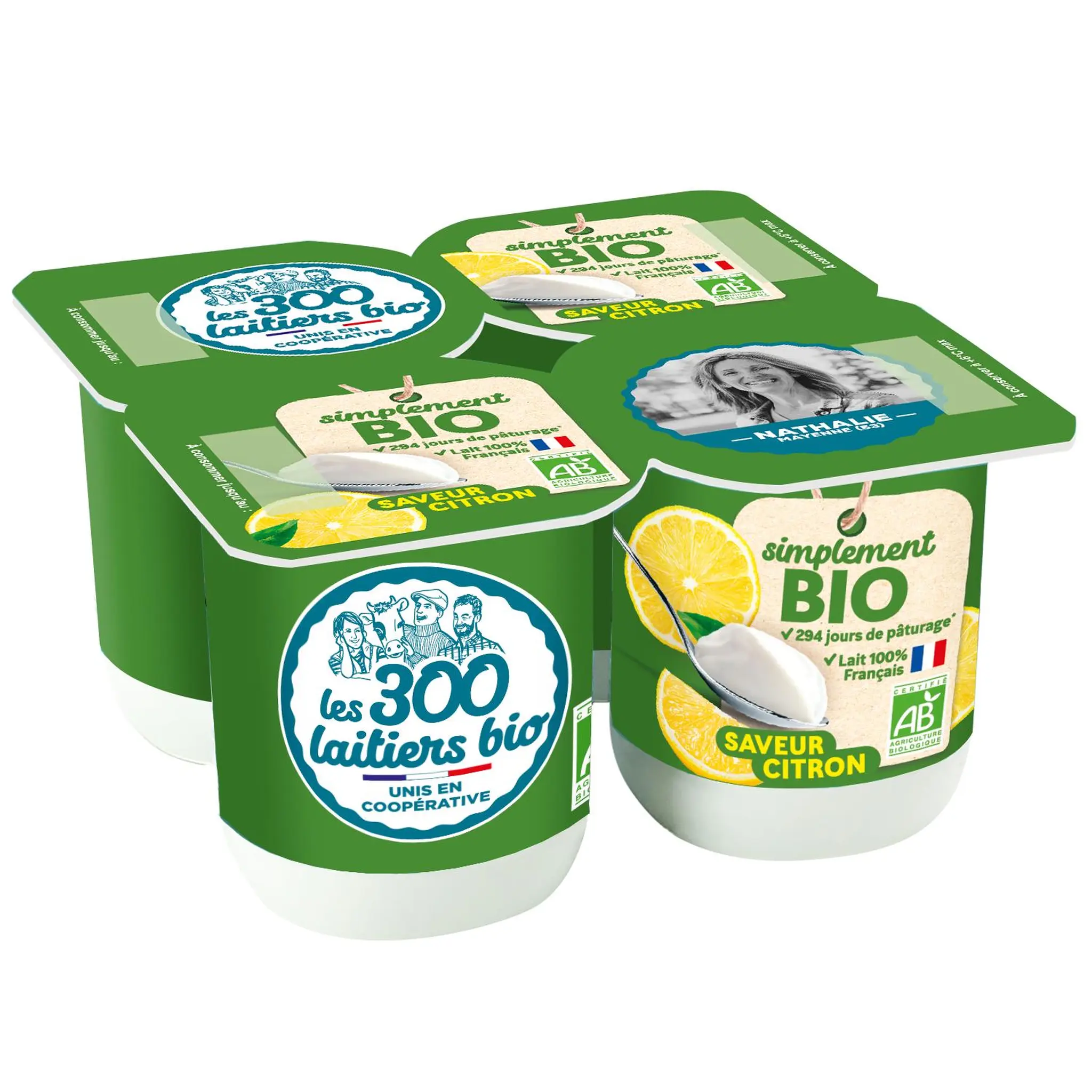 LES 300 LAITIERS BIO Yaourt brassé saveur citron