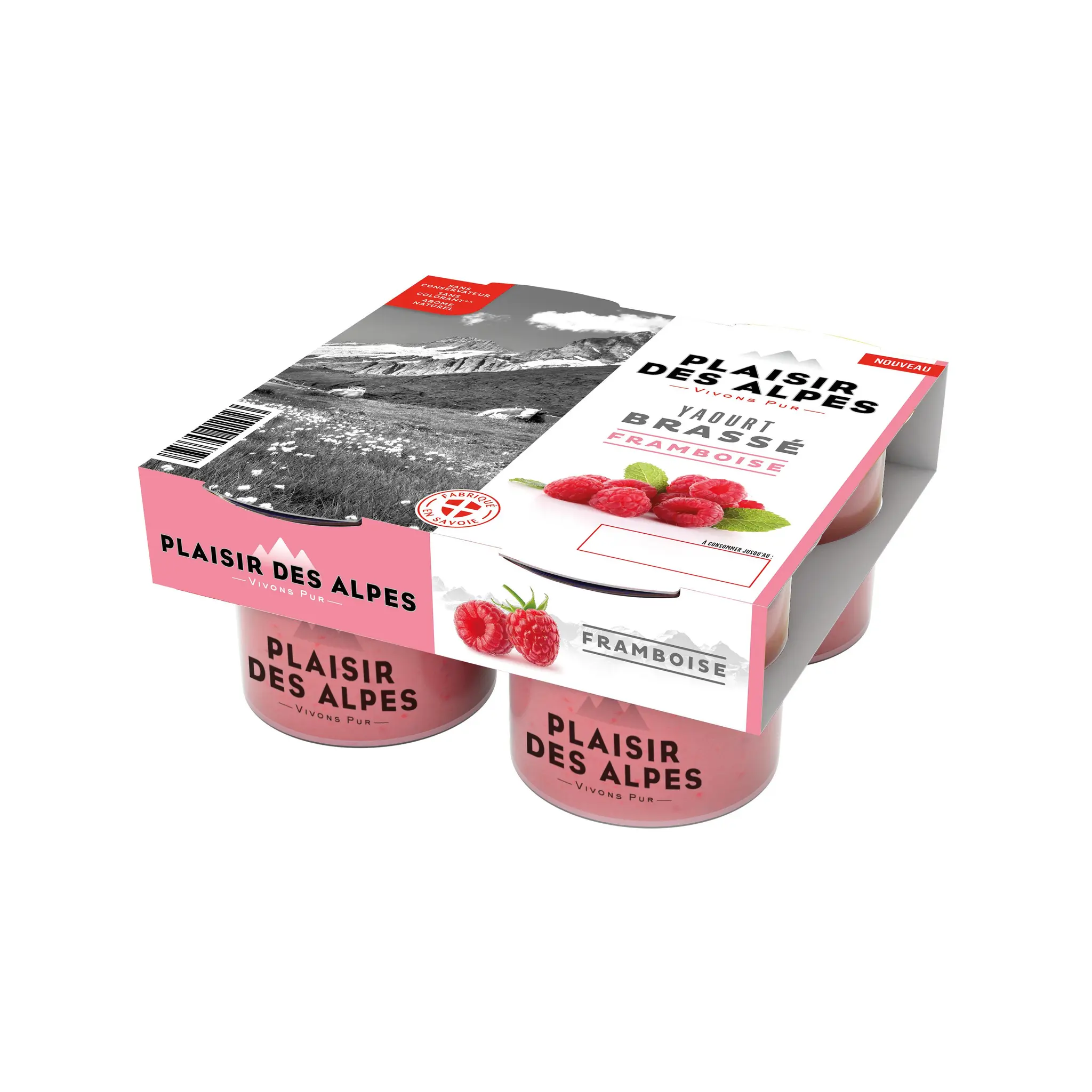 PLAISIR DES ALPES Yaourt brassé à la framboise
