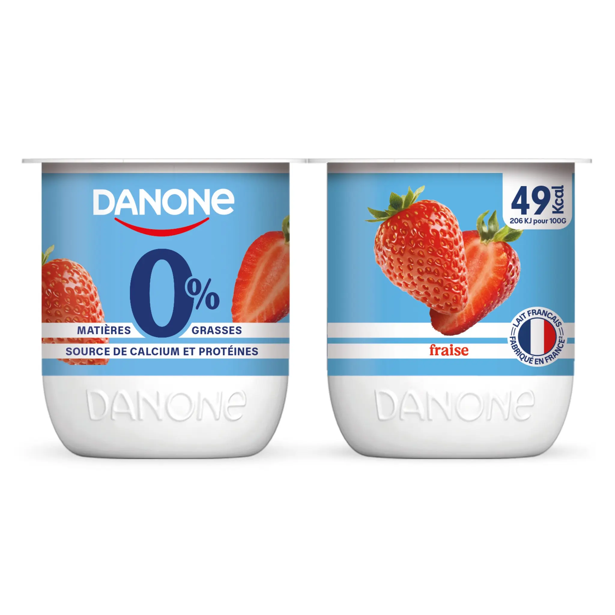 DANONE Yaourt à la fraise 0% MG