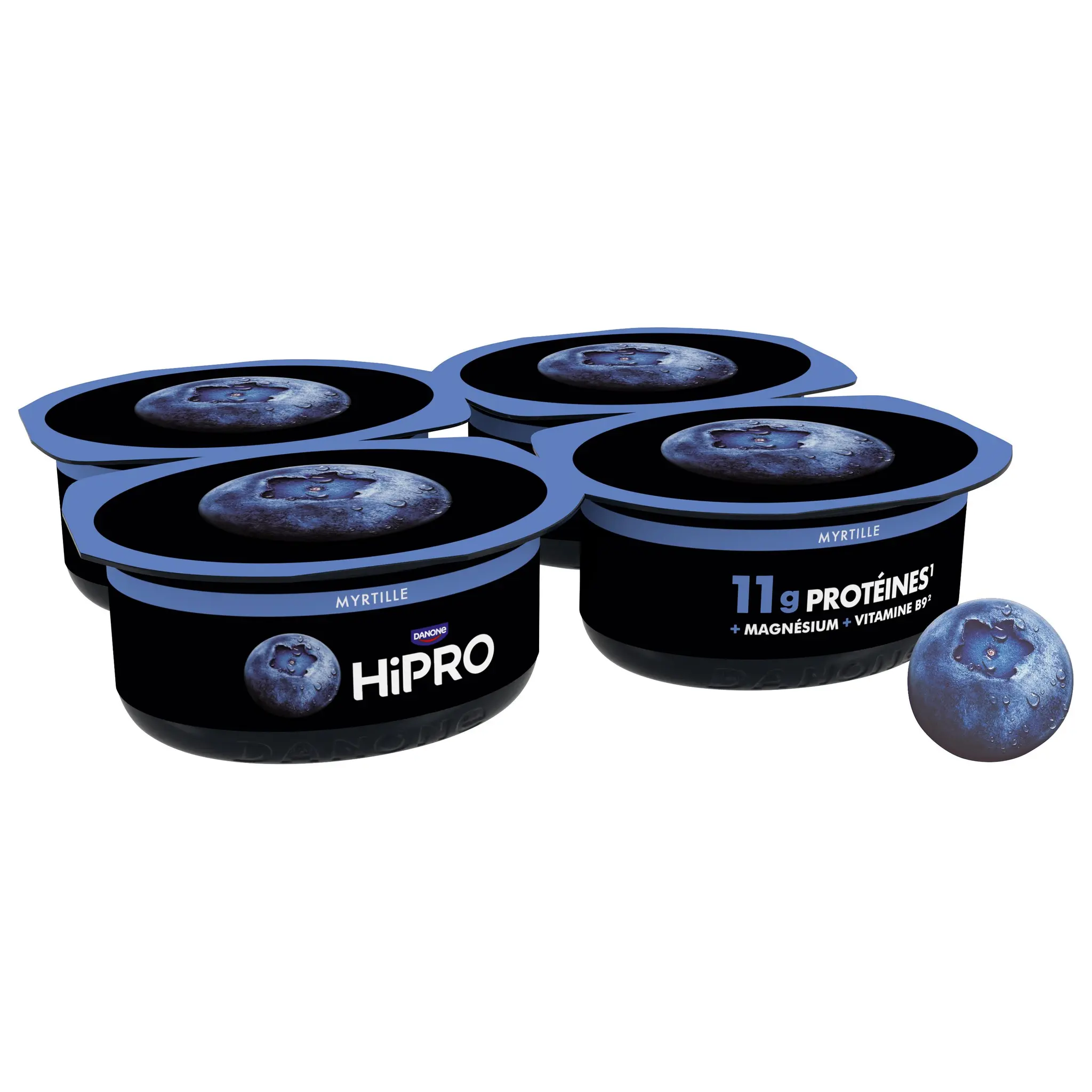 HIPRO Yaourt protéiné aromatisé myrtille 0%MG