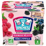 LES 2 VACHES Yaourt brassé aromatisé framboise mûre myrtille bio