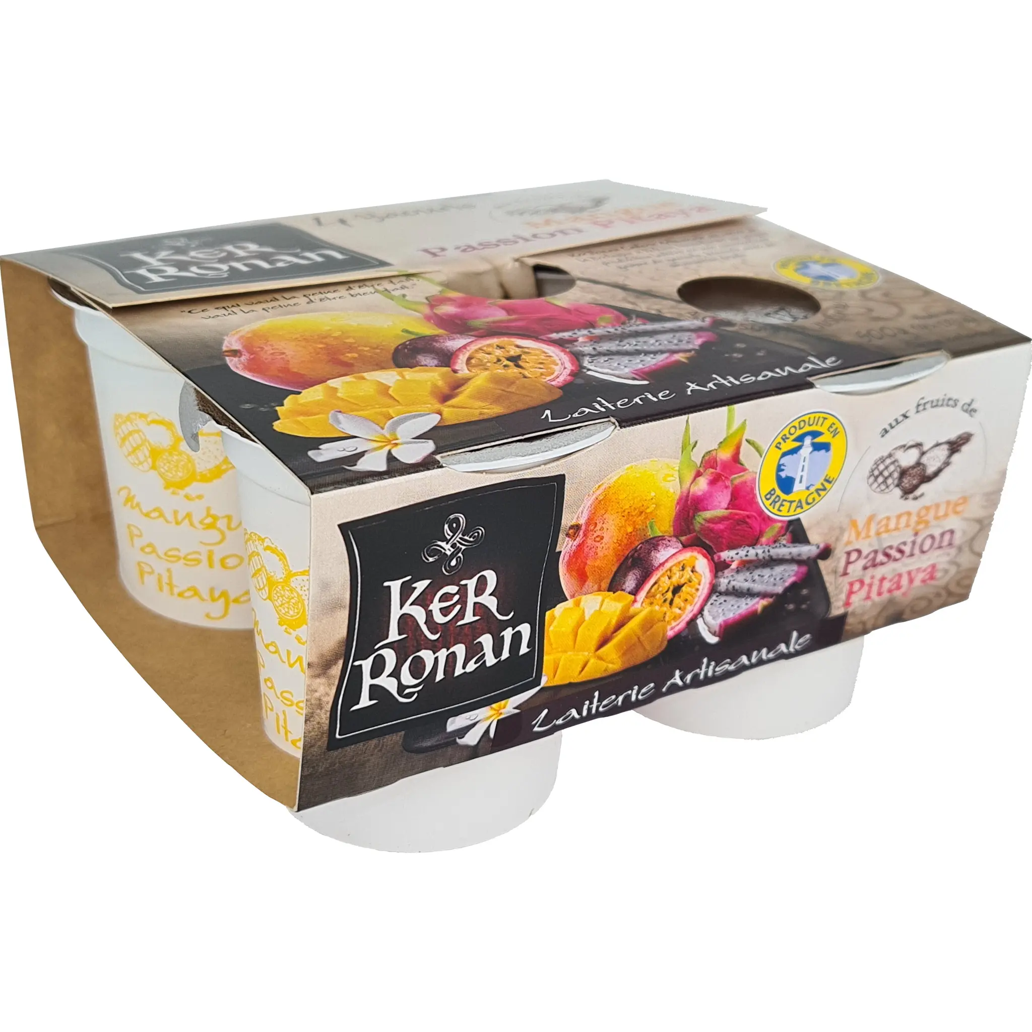 KER RONAN Yaourt aux fruits de mangue passion et pitaya