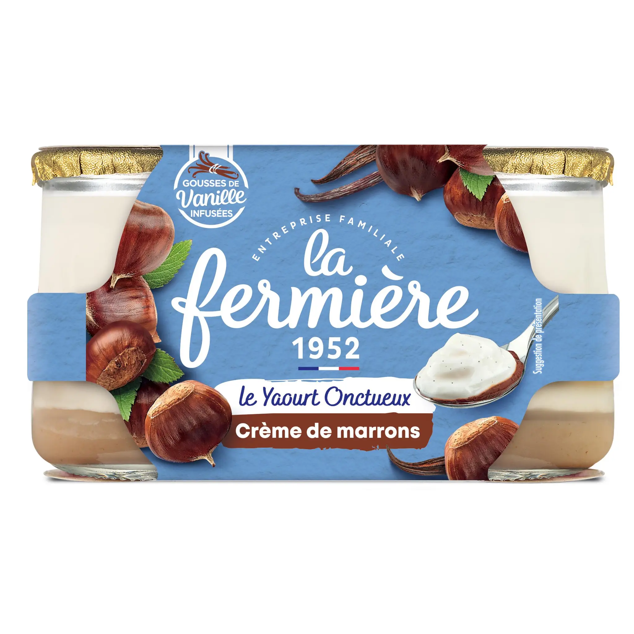 LA FERMIERE Yaourt brassé sur lit de crème de marron