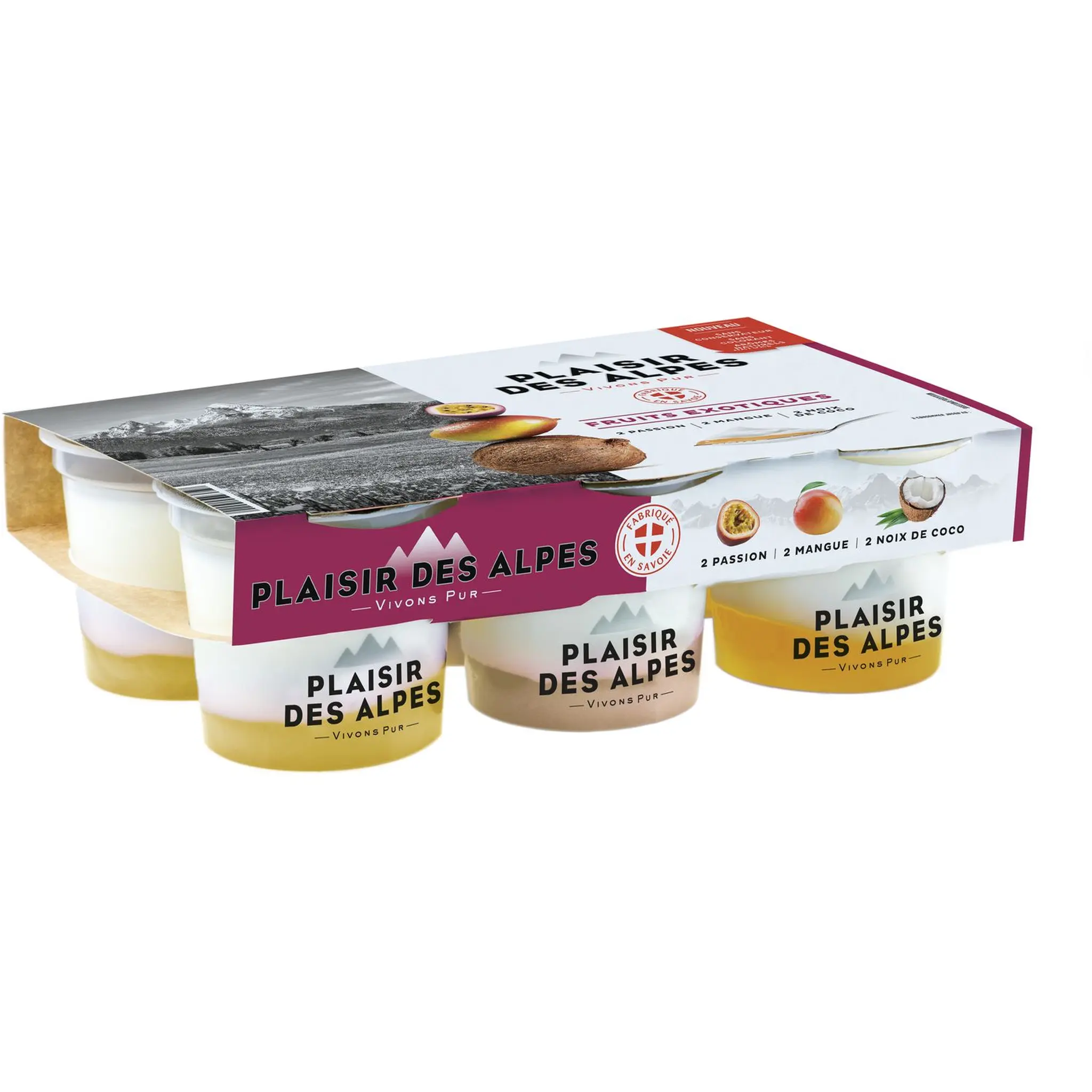 PLAISIR DES ALPES Yaourt sucré aux fruits exotiques