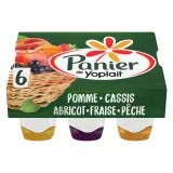 PANIER DE YOPLAIT Yaourt nature sur lit de fruits panaché pomme cassis abricot fraise pêche