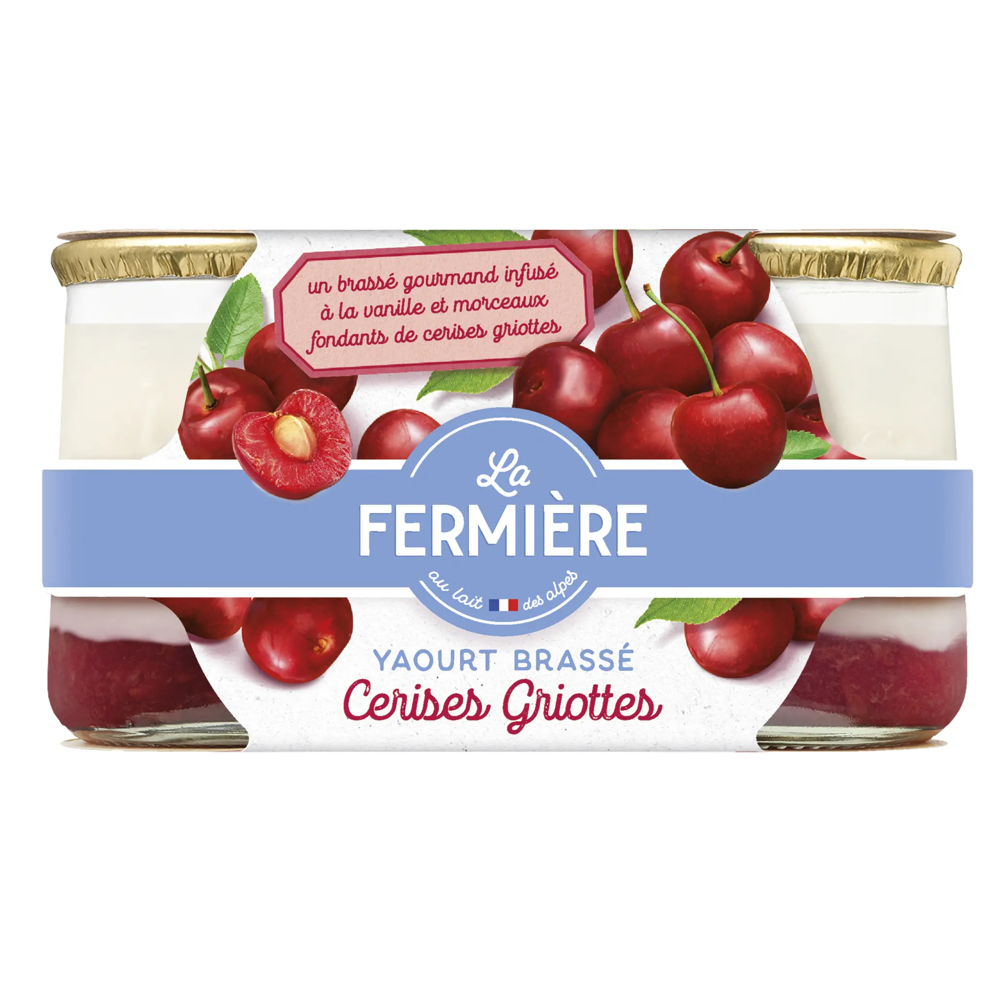 LA FERMIERE Yaourt brassé au lait d'amande sur lit de cerises griottes