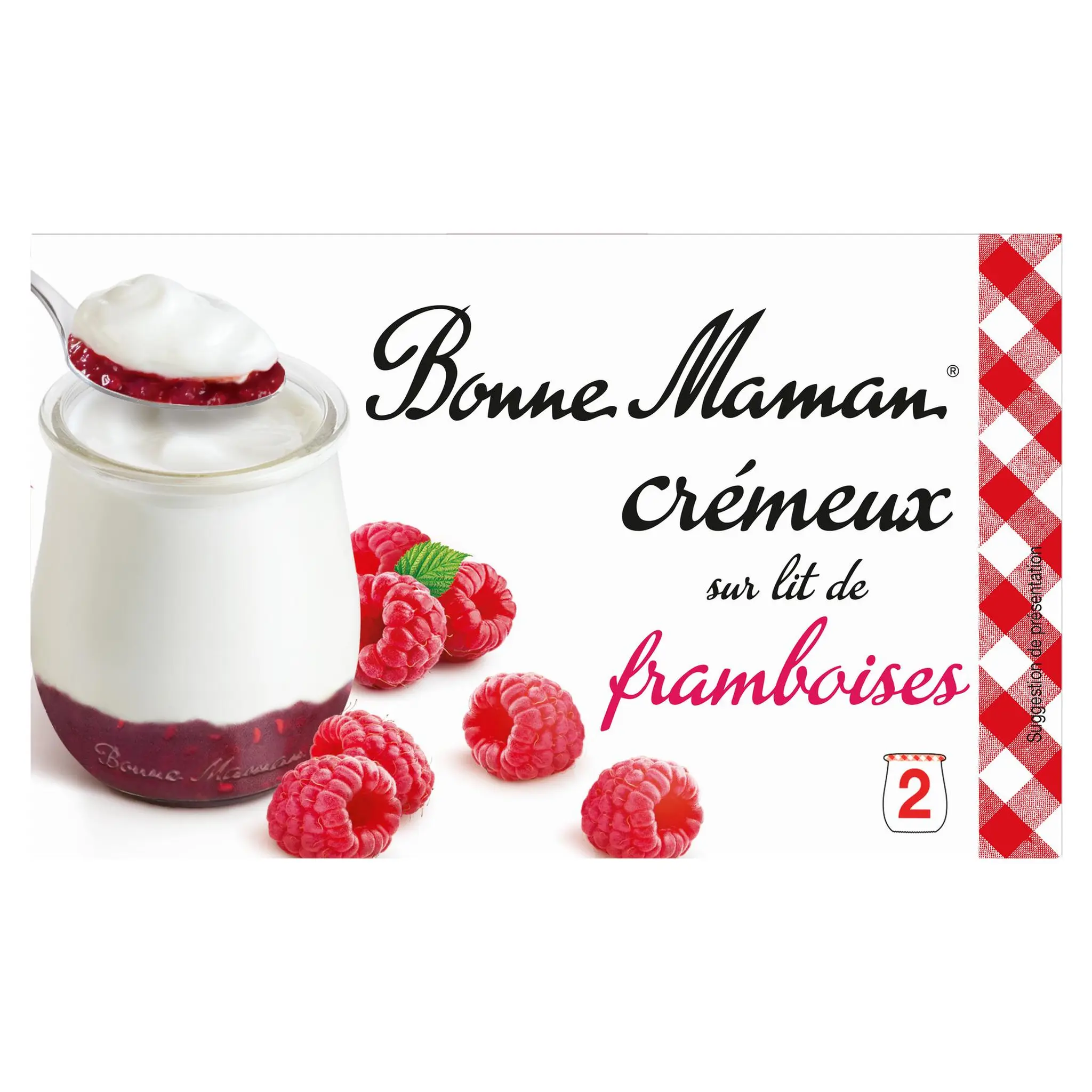 BONNE MAMAN Yaourt crémeux sur lit de framboises