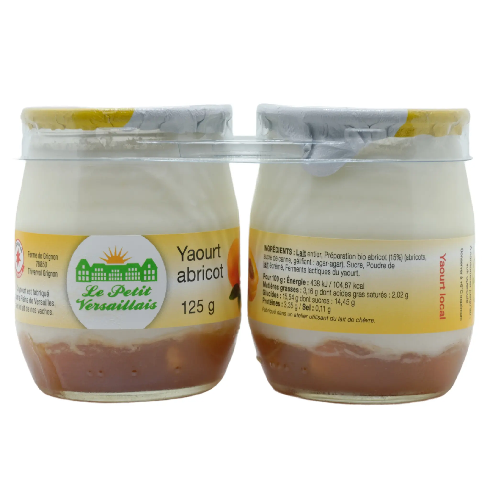 LE PETIT VERSAILLAIS Yaourt nature sur lit d'abricot