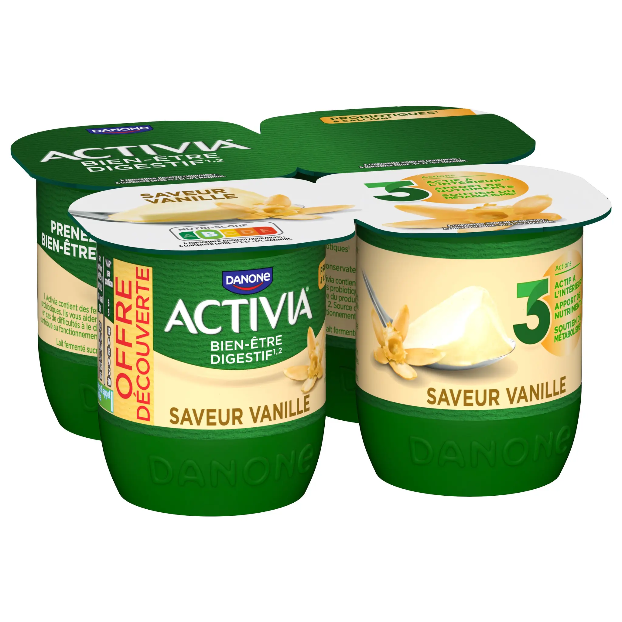 ACTIVIA Probiotiques - Yaourt au bifidus saveur vanille