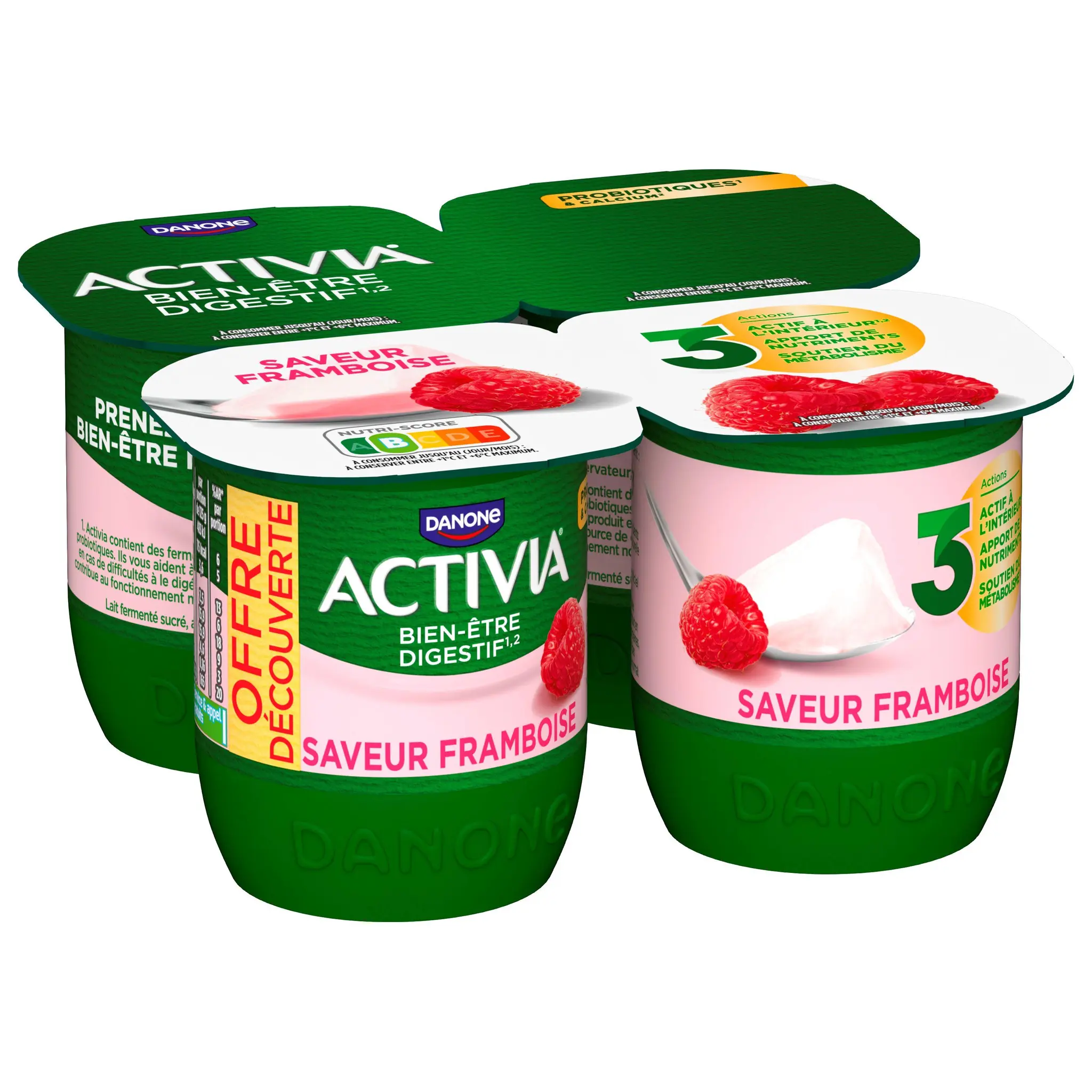ACTIVIA Probiotique Yaourt au bifidus à la framboise