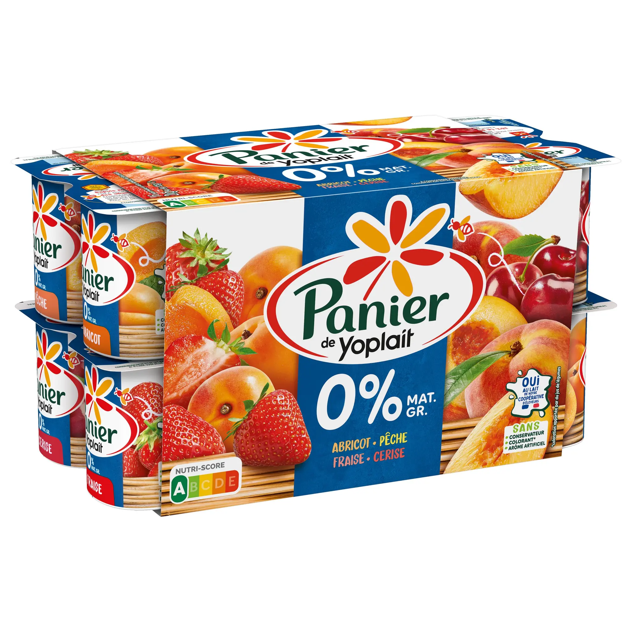 PANIER DE YOPLAIT Yaourt allégé aux fruits panachés 0% avec morceaux