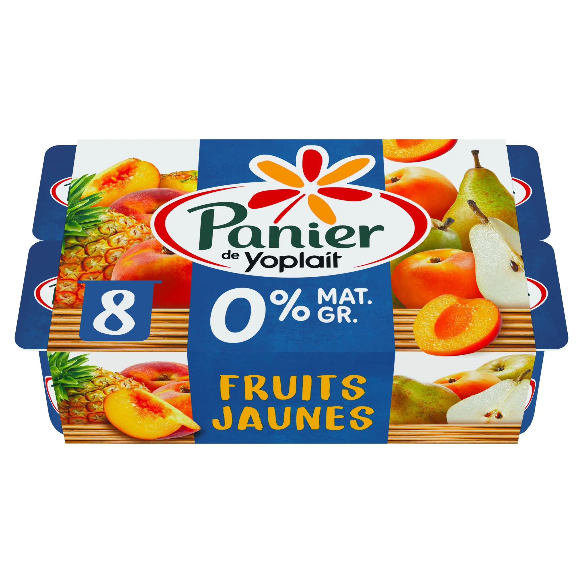 PANIER DE YOPLAIT Yaourt allégé aux fruits jaunes 0% avec morceaux