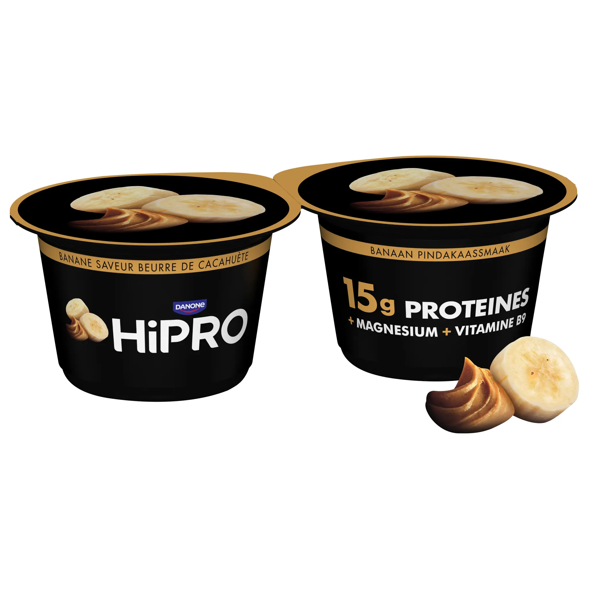 HIPRO Yaourt protéiné saveur banane beurre de cacahuète 0% MG