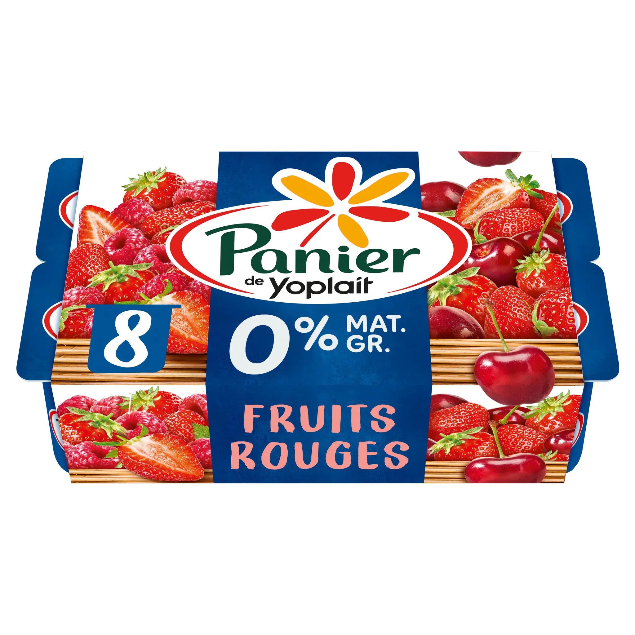 PANIER DE YOPLAIT Yaourt allégé aux fruits rouges 0% avec morceaux
