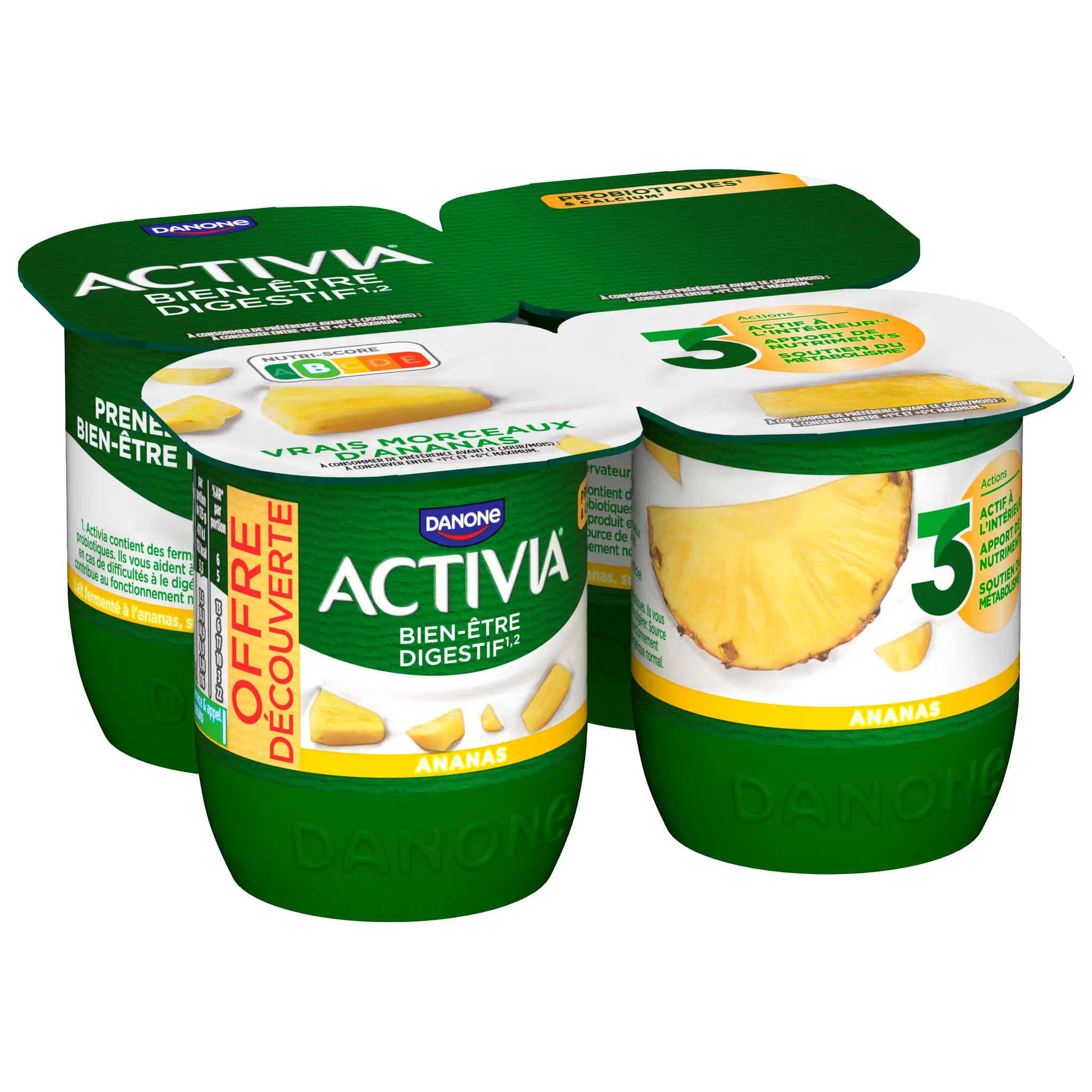 ACTIVIA Yaourt au bifidus à l'ananas