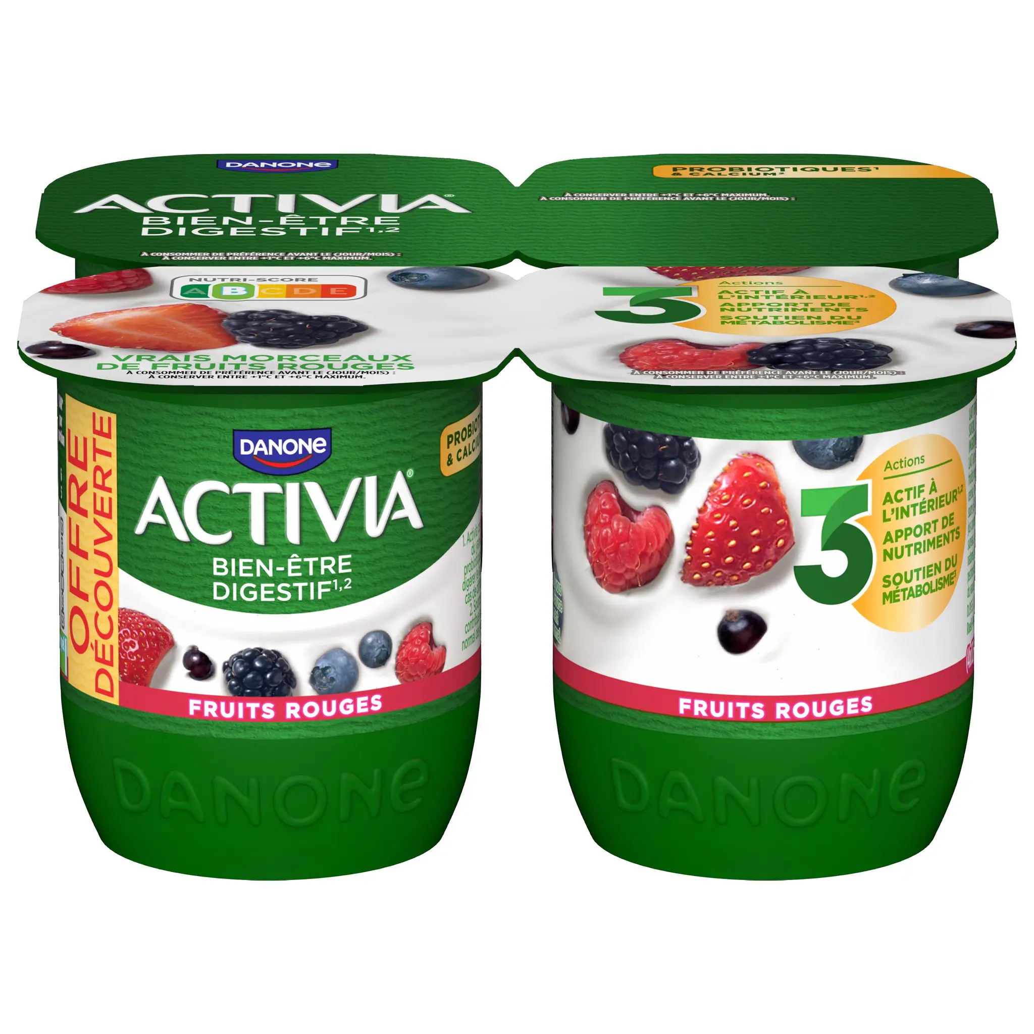 ACTIVIA Yaourt au bifidus mûre framboise