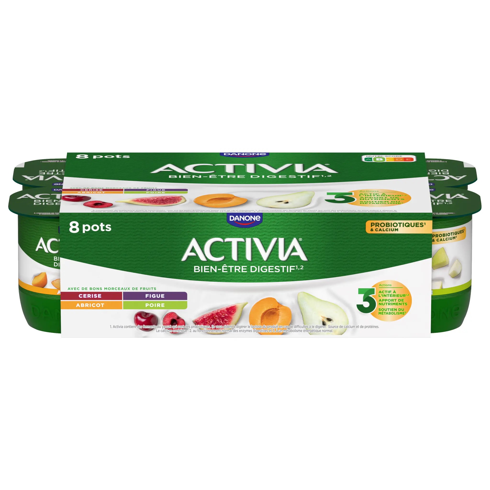 ACTIVIA Probiotiques Yaourt au bifidus abricot poire figue cerise