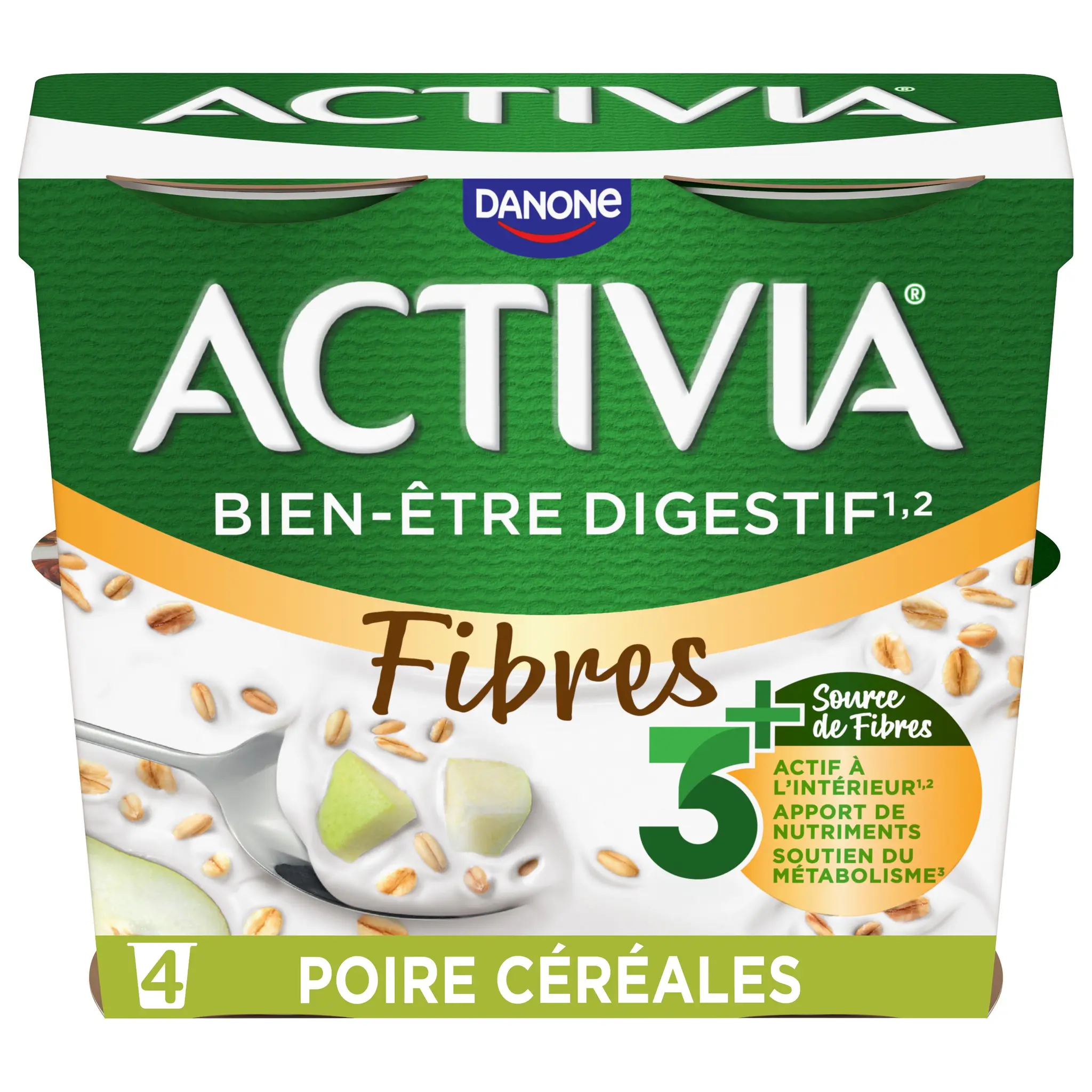 ACTIVIA Probiotique-yaourt céréales et poire