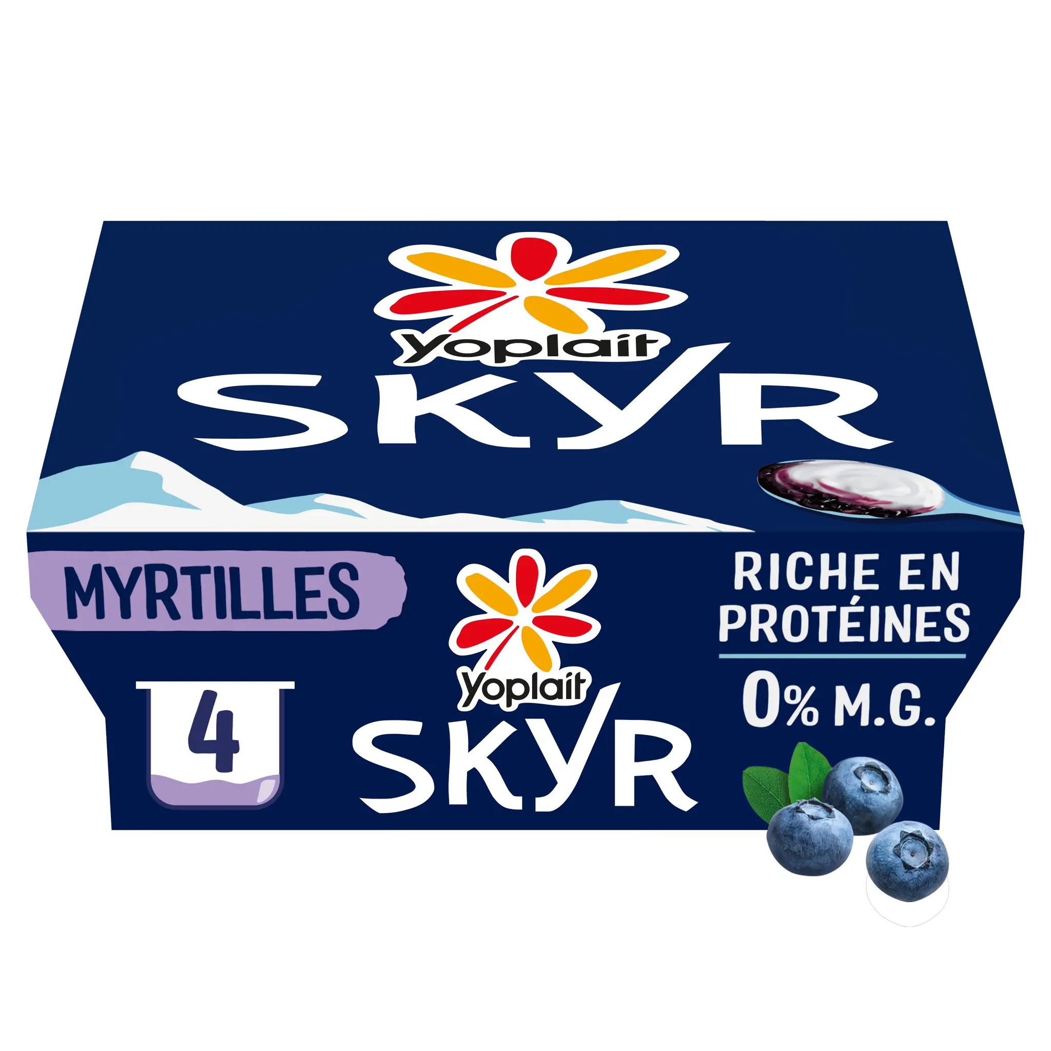 YOPLAIT Skyr sur lit de myrtilles 0% recette islandaise