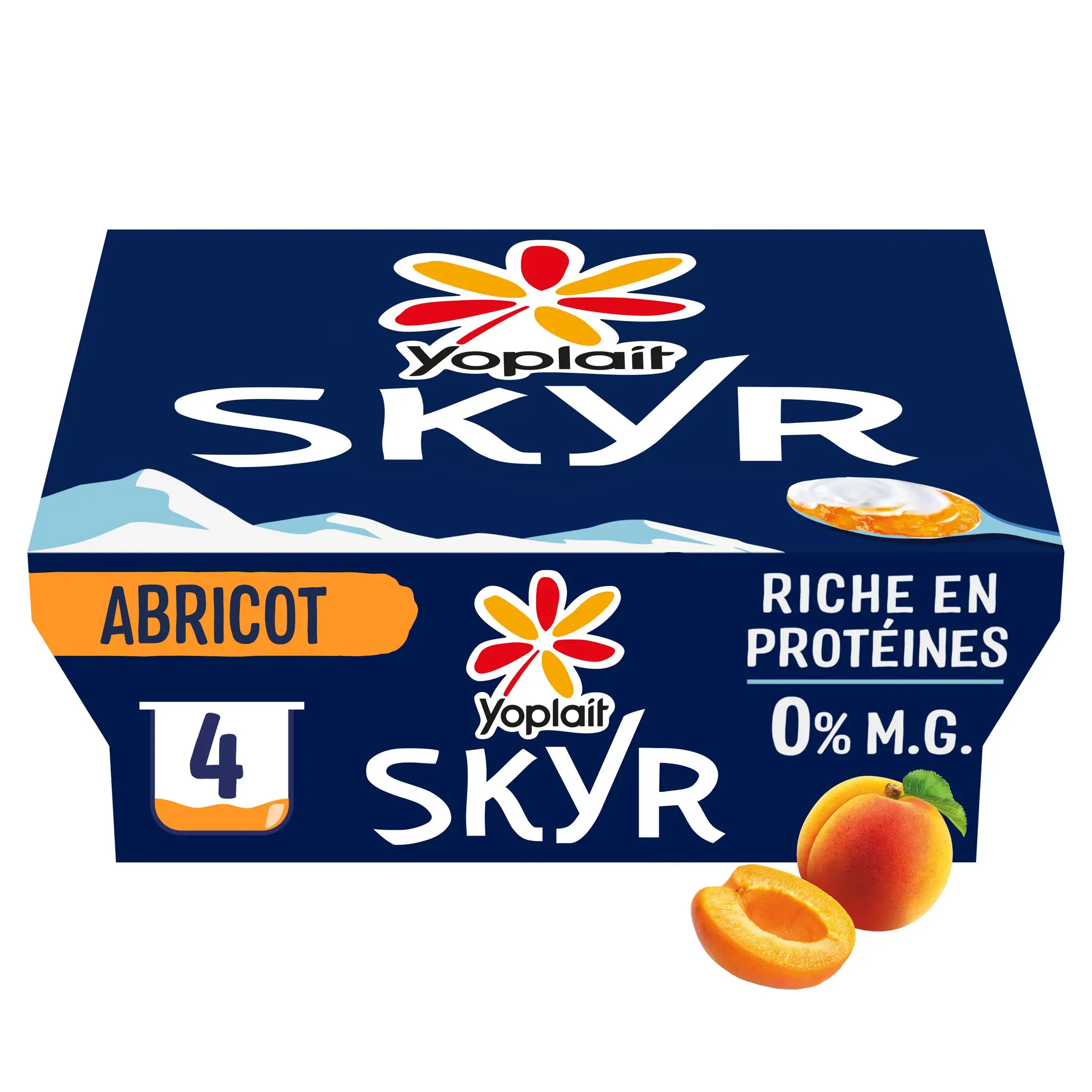 YOPLAIT Skyr sur lit d'abricot 0%MG
