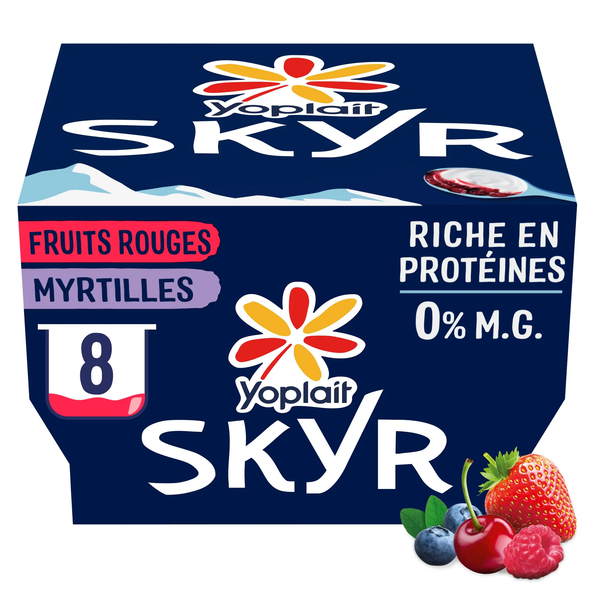 YOPLAIT Skyr fruits rouges myrtilles 0% recette islandaise