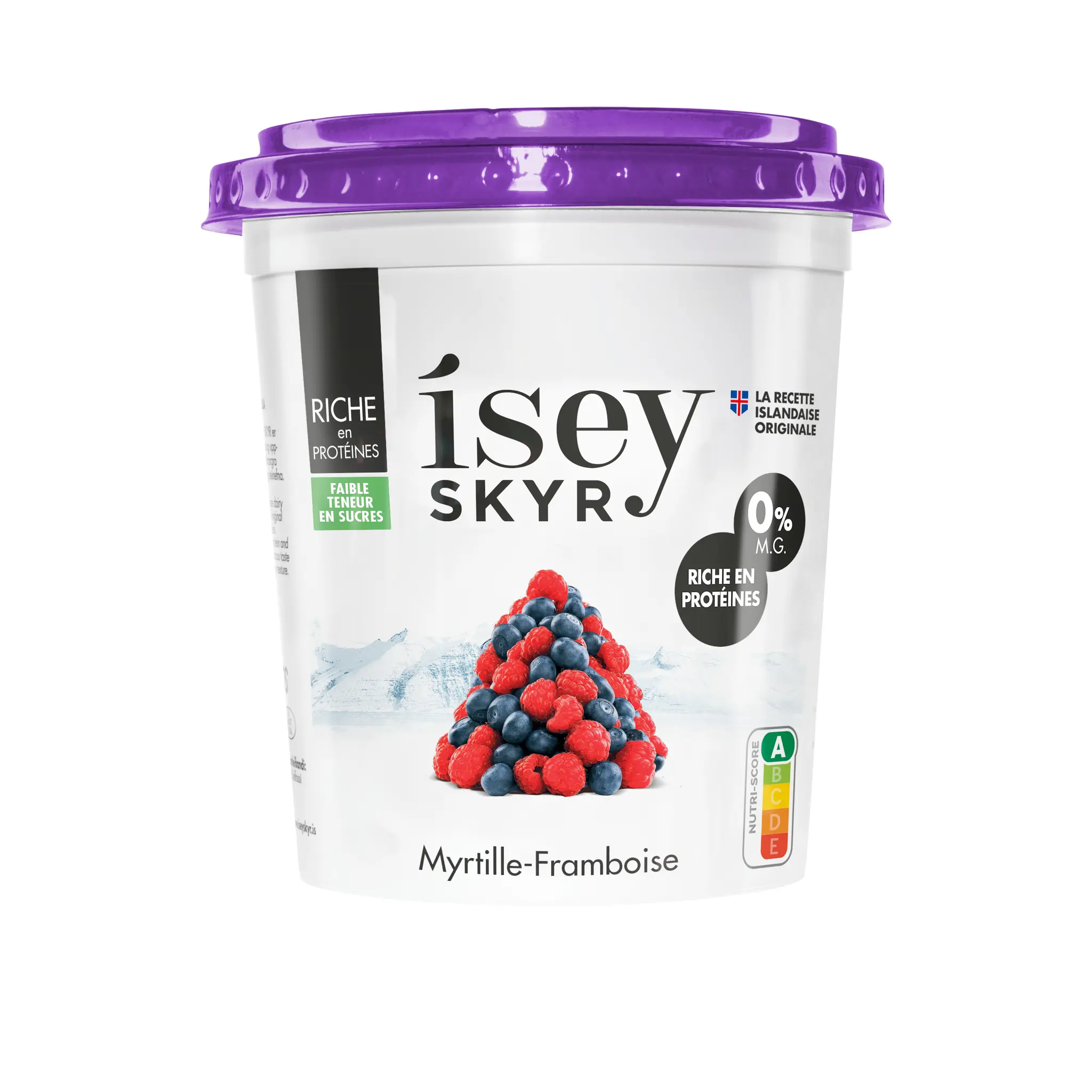 ISEY Skyr à la framboise et myrtille 0% MG