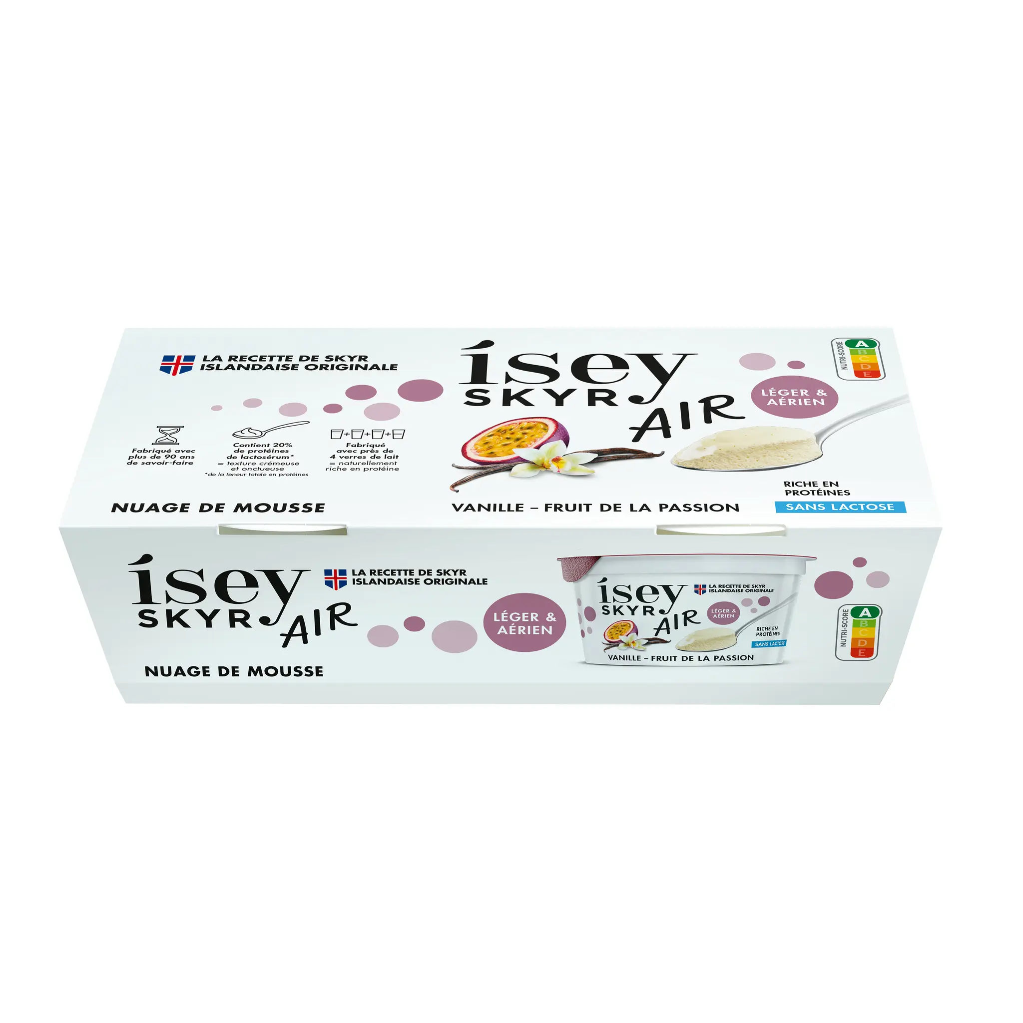 ISEY Skyr nuage de mousse vanille et fruit de la passion