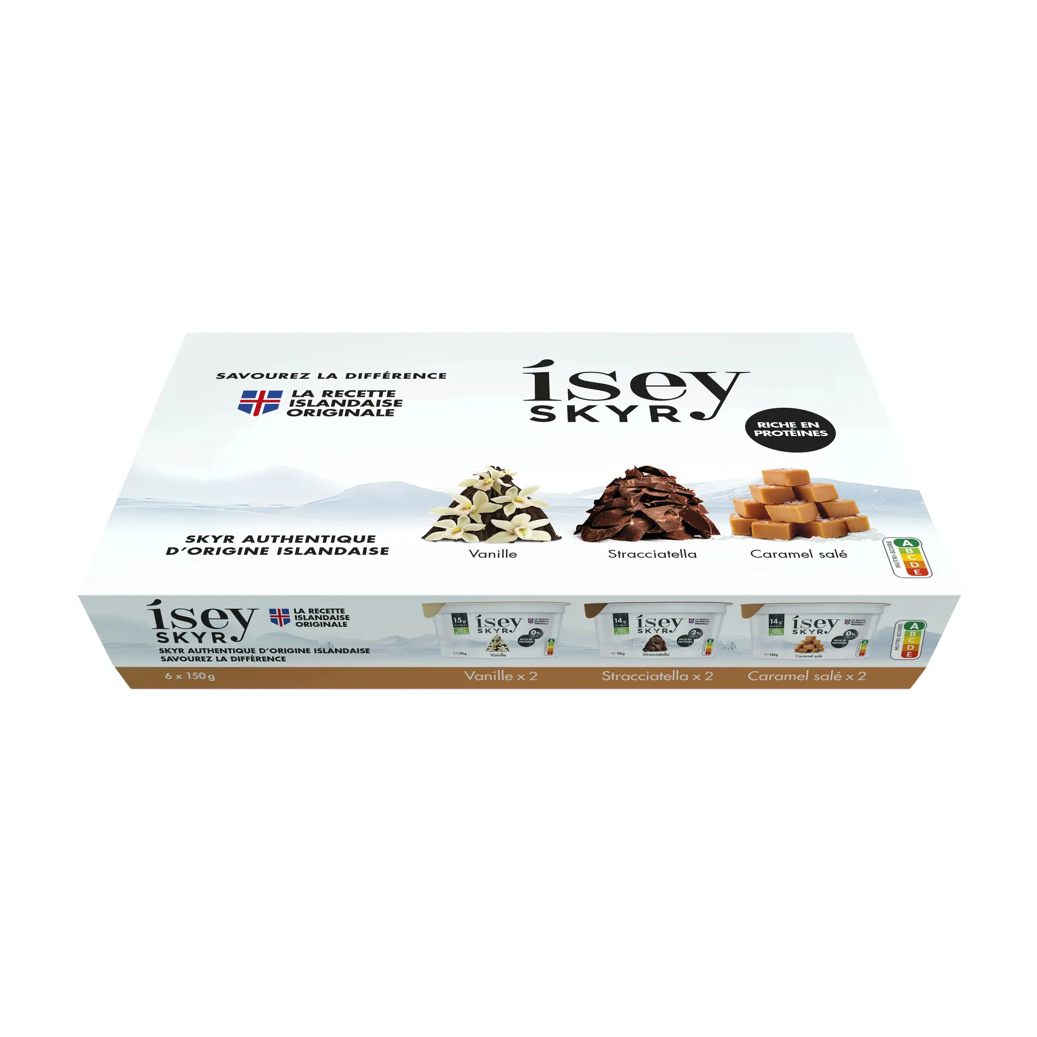 ISEY Skyr panaché vanille stracciatella caramel salé