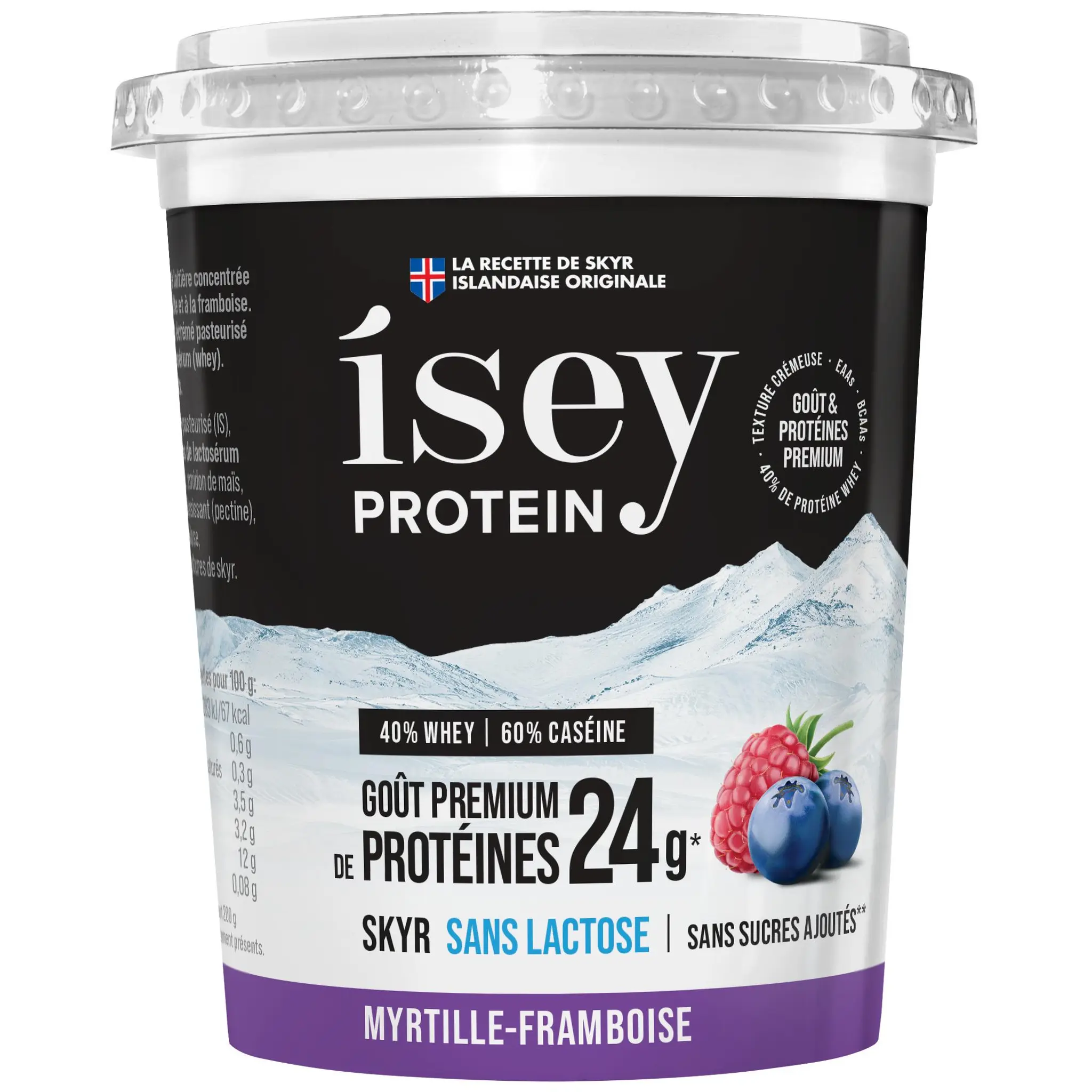 ISEY Protein Skyr saveur myrtille framboise