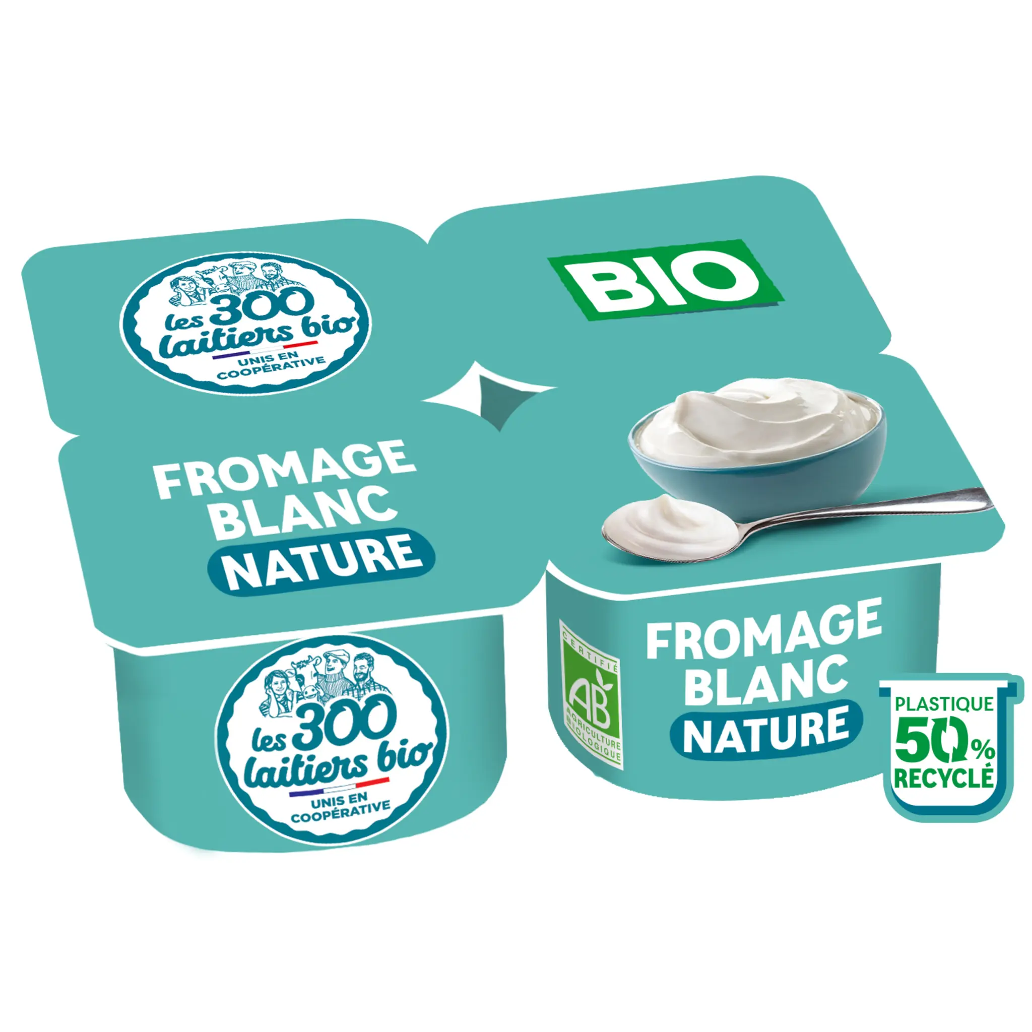 LES 300 LAITIERS BIO Fromage blanc nature