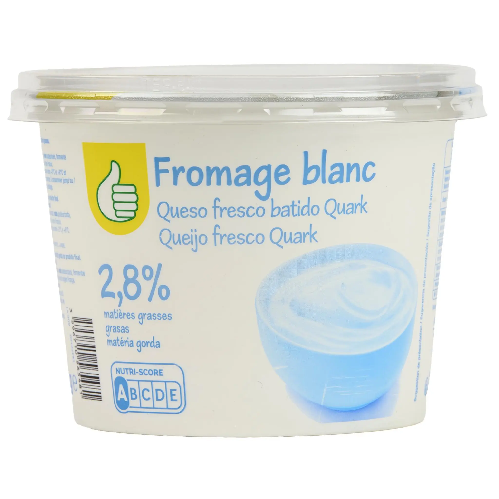 AUCHAN Fromage blanc au lait demi-écrémé nature