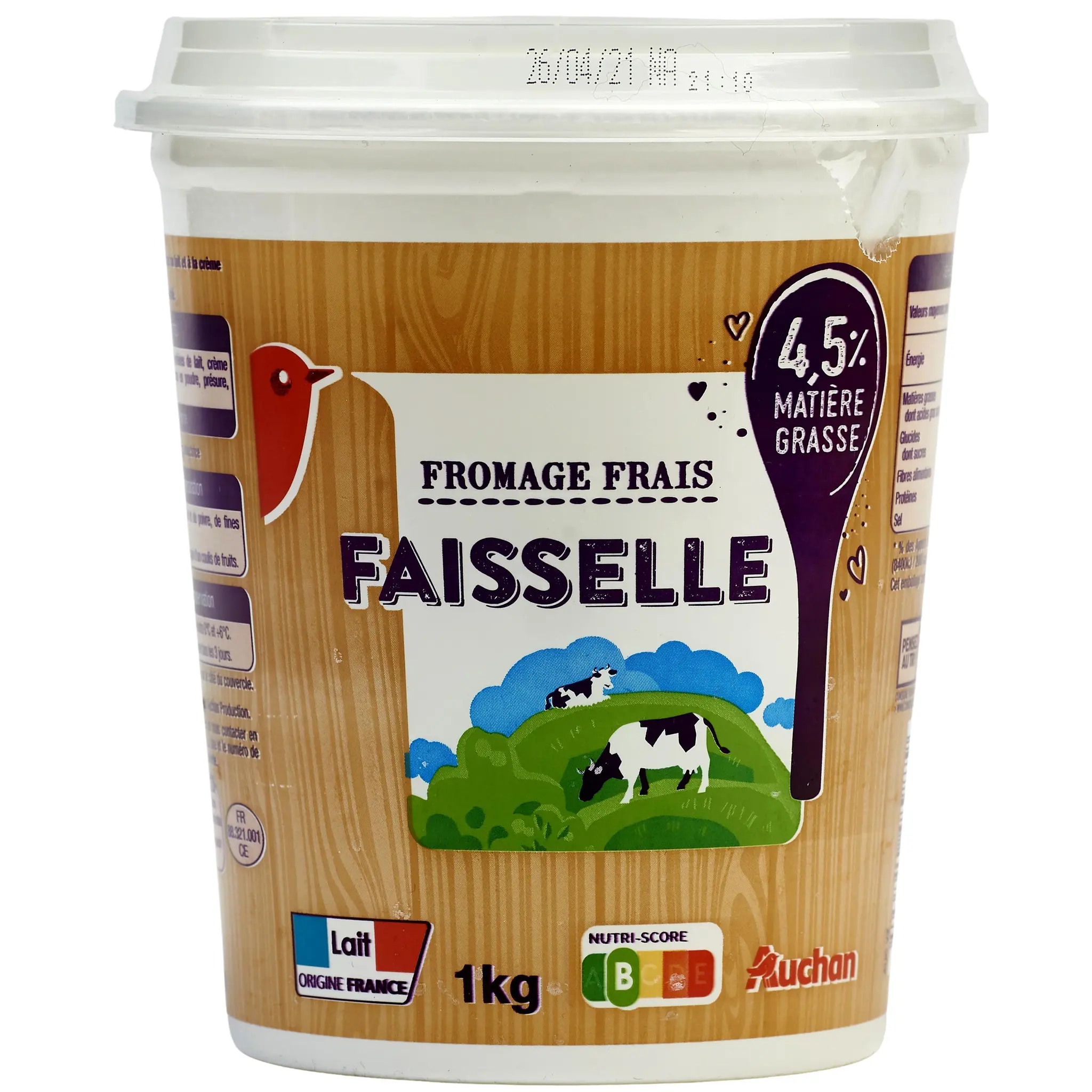 AUCHAN Faisselle 4,5% MG