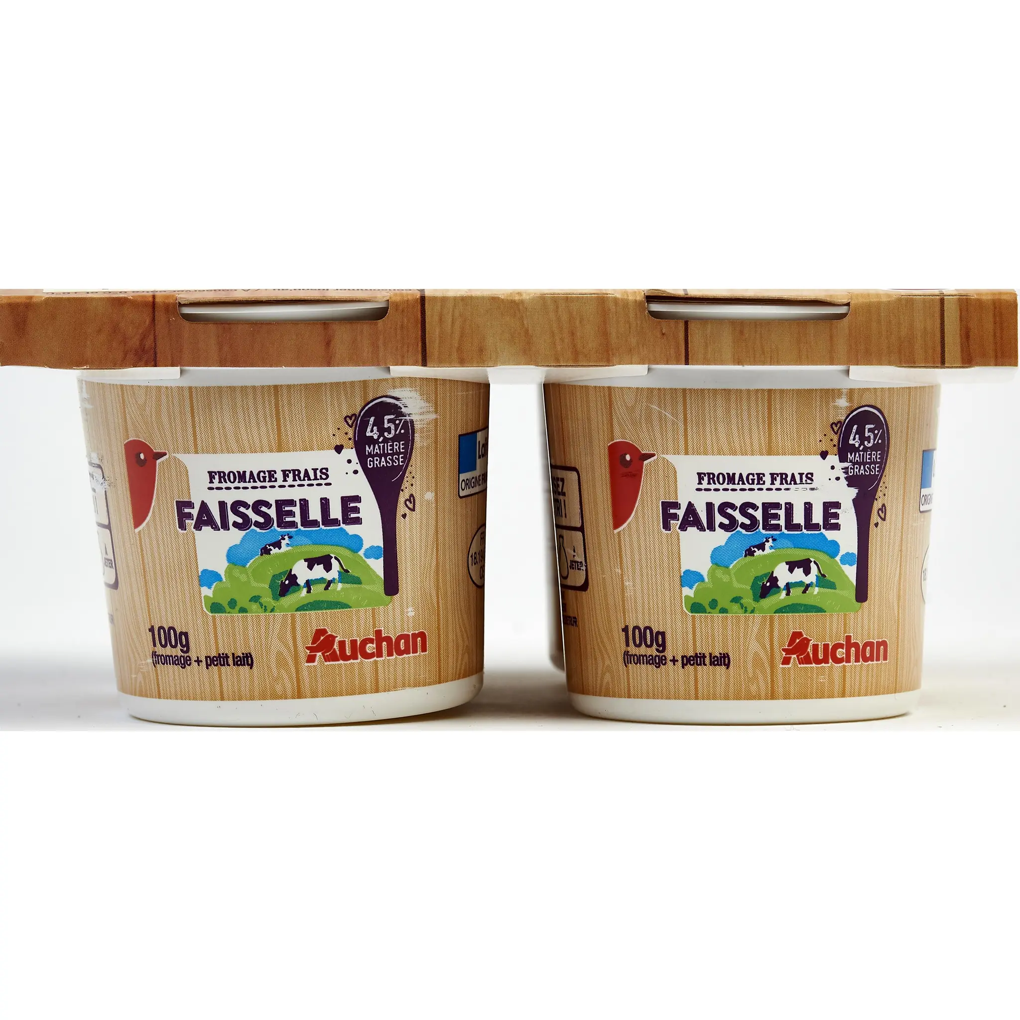 AUCHAN Fromage frais Faisselle 4.5%MG