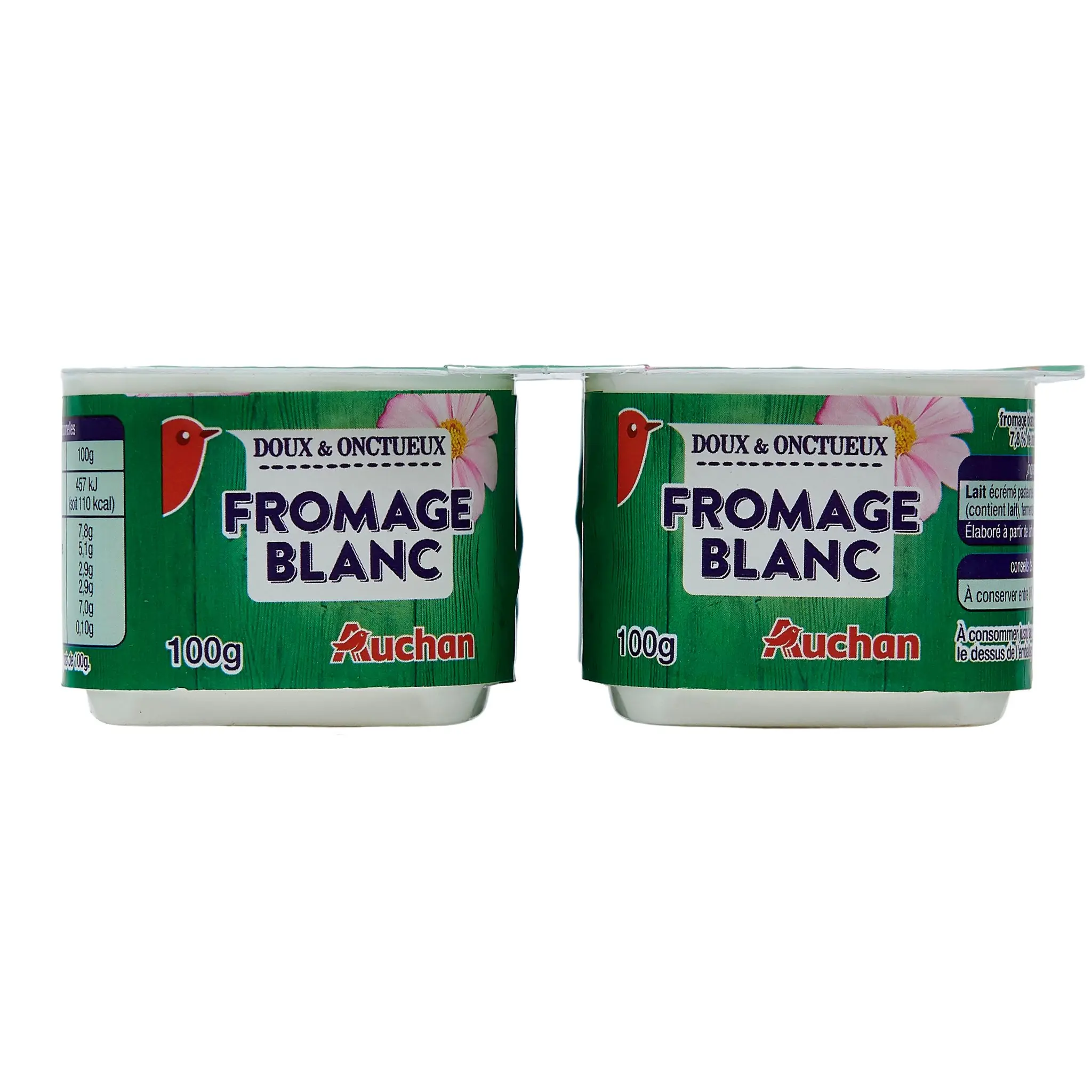 AUCHAN Fromage blanc 7.8%MG