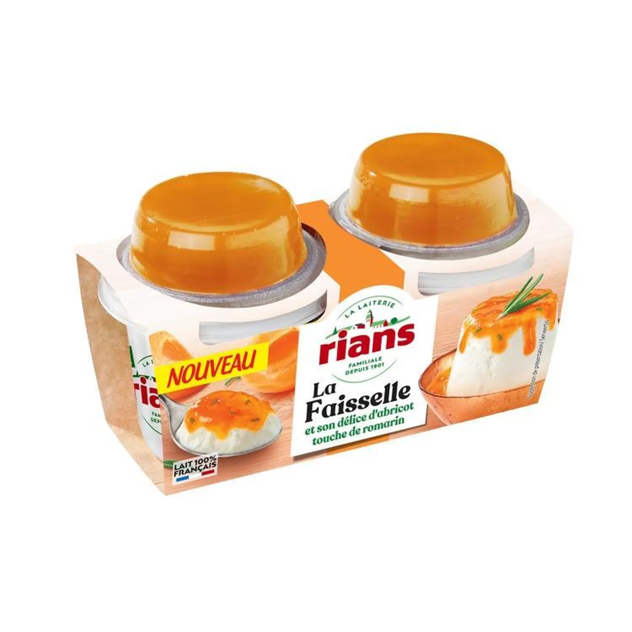 RIANS Faisselle au coulis abricot romarin