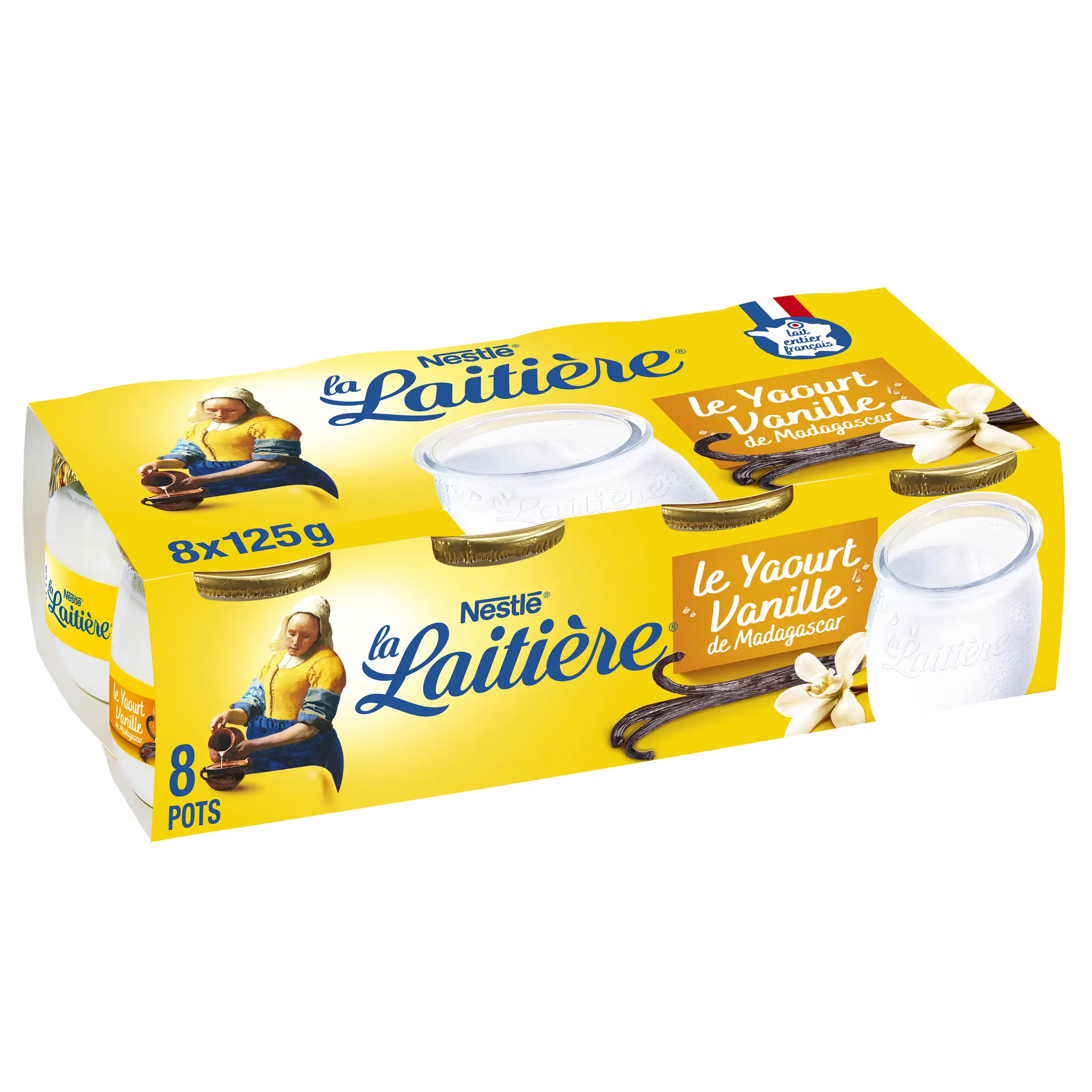 LA LAITIERE Yaourt au lait entier à la vanille de Madagascar