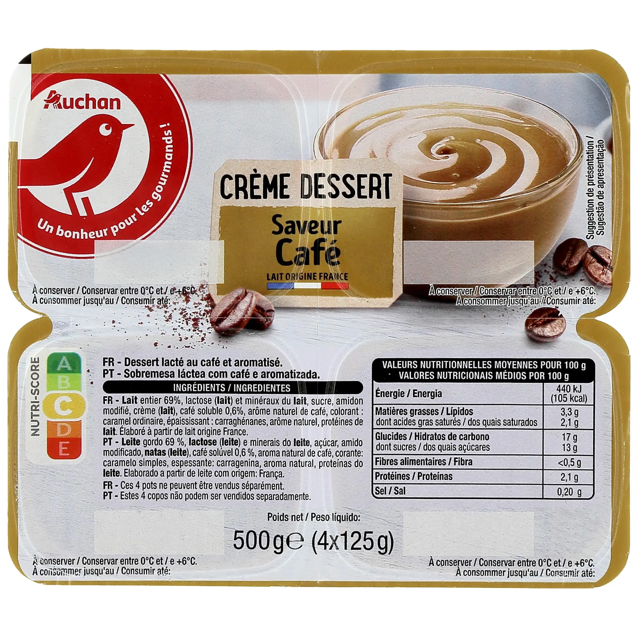 AUCHAN Crème dessert café