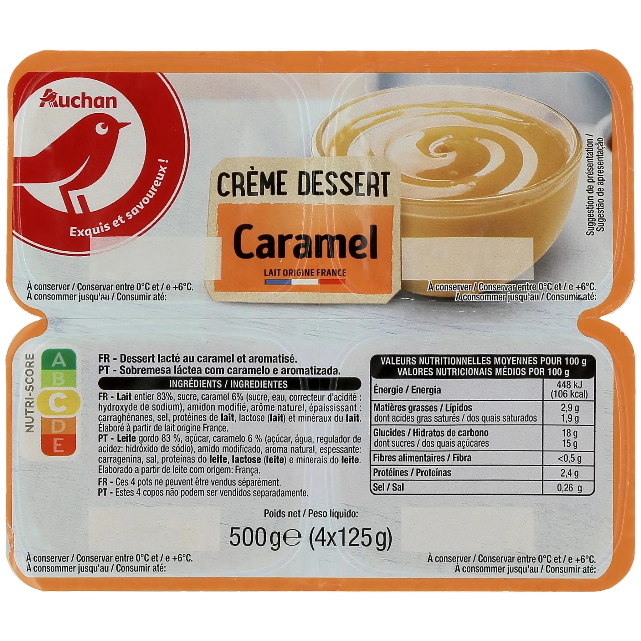 AUCHAN Crème dessert caramel