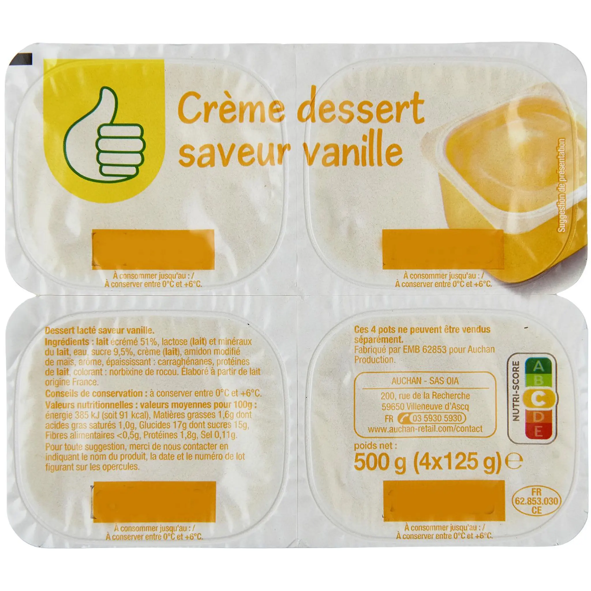 POUCE Crème dessert saveur vanille